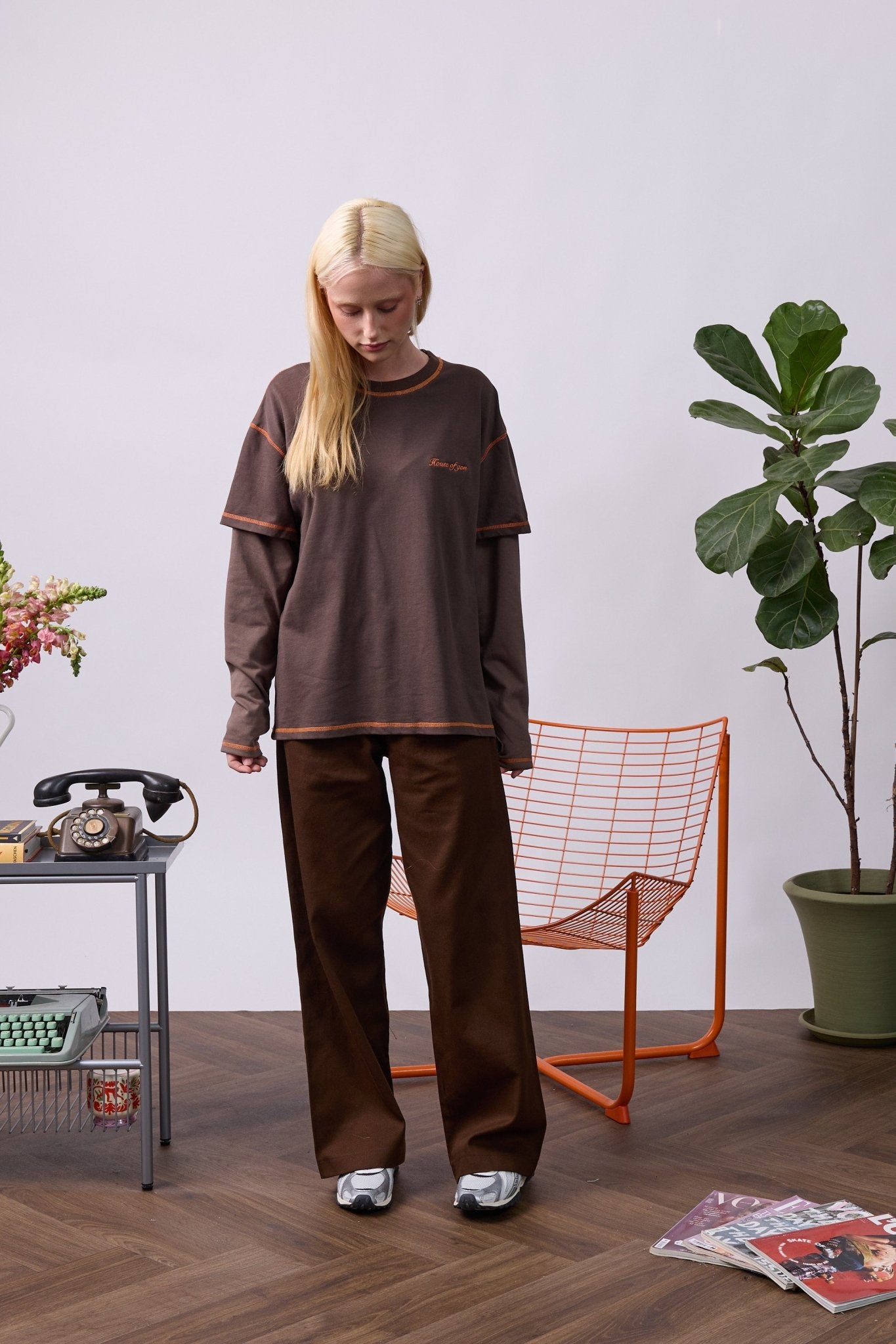 Wide Drill Pants – Brown - GON