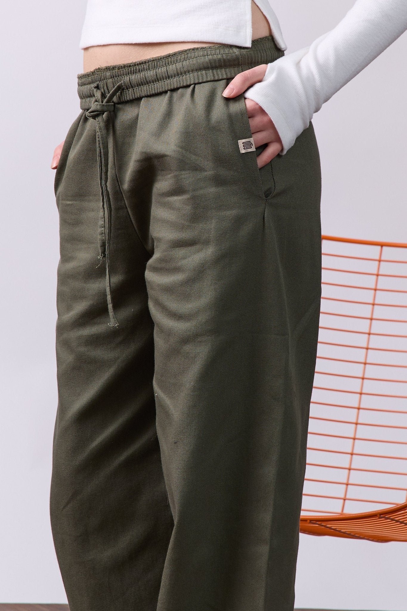 Wide Drill Pants – Green - GON