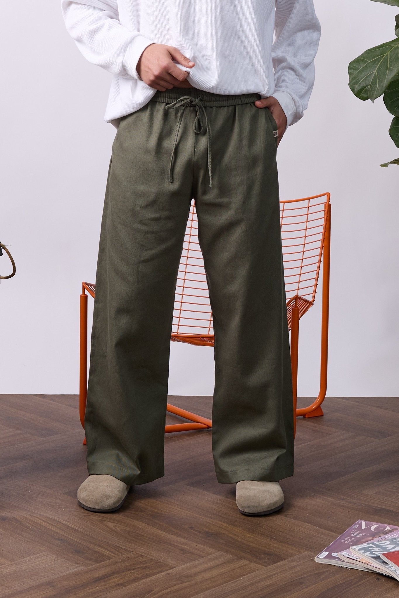 Wide Drill Pants – Green - GON