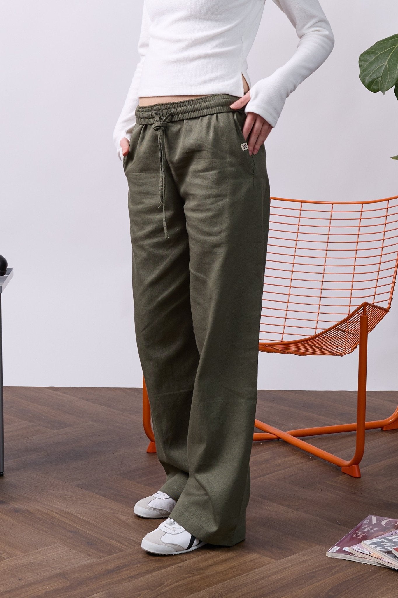 Wide Drill Pants – Green - GON