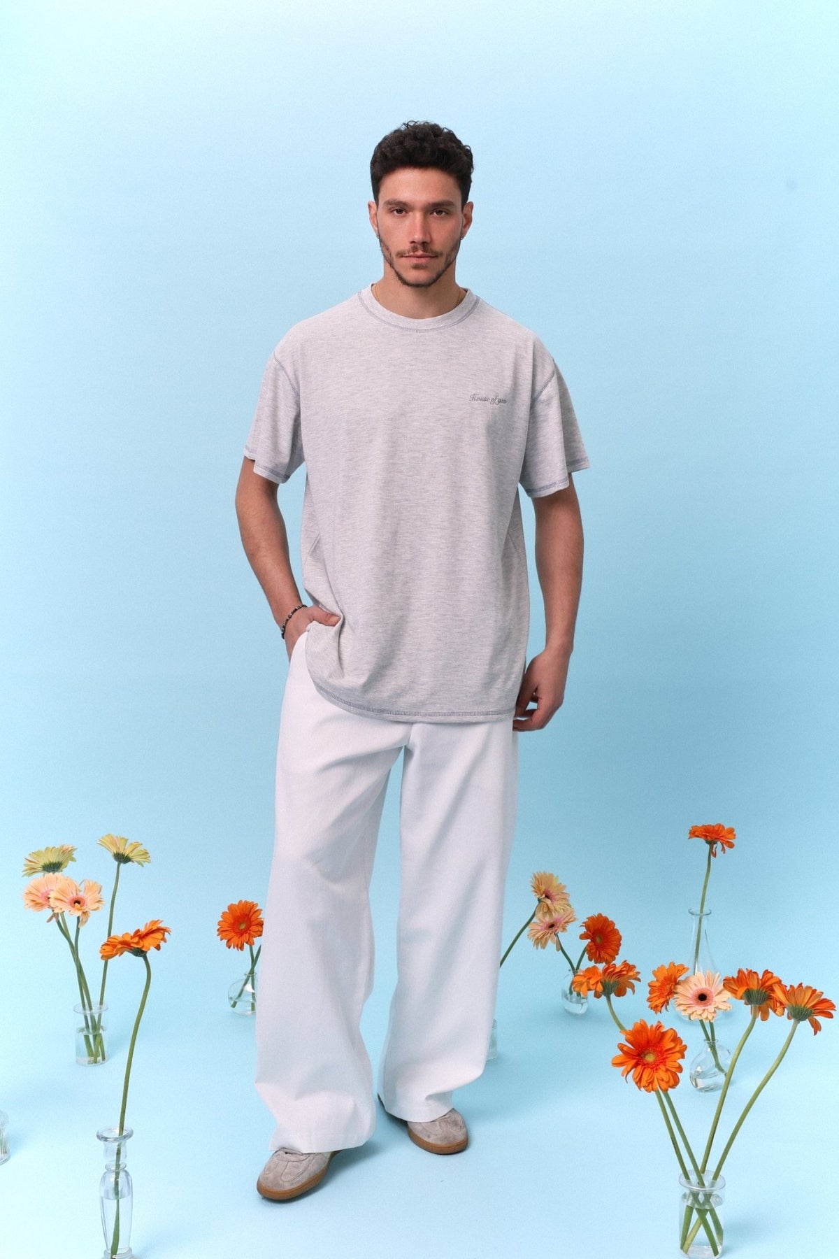 Wide Drill Pants – Off White - GON