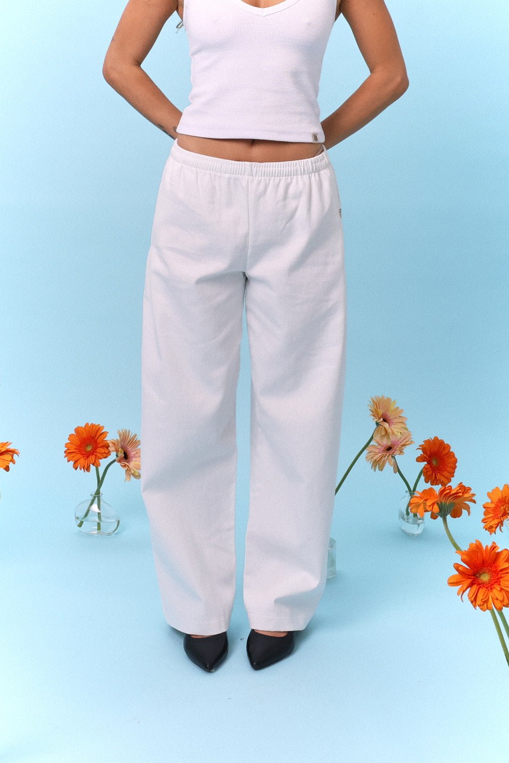 Wide Drill Pants – Off White - GON