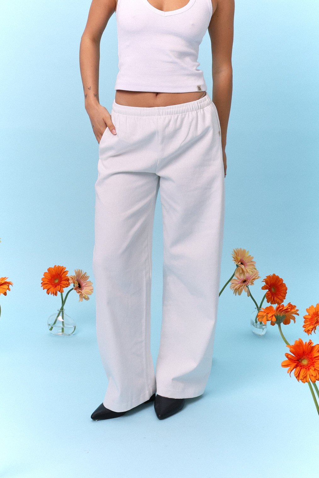 Wide Drill Pants – Off White - GON