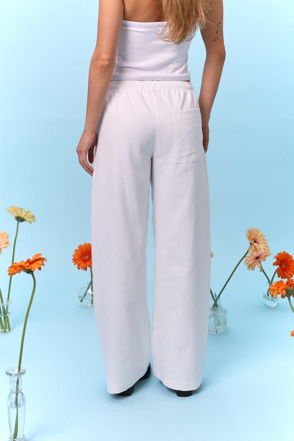 Wide Drill Pants – Off White - GON