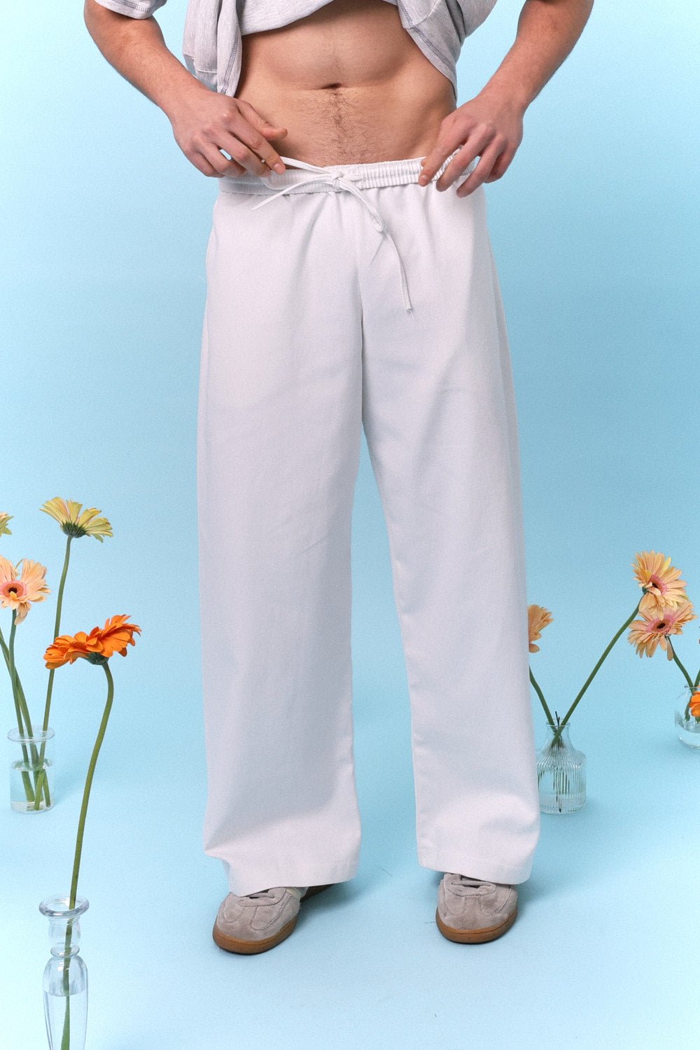 Wide Drill Pants – Off White - GON