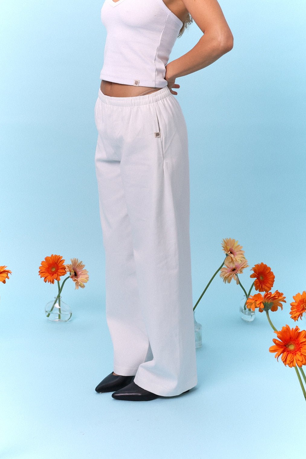 Wide Drill Pants – Off White - GON