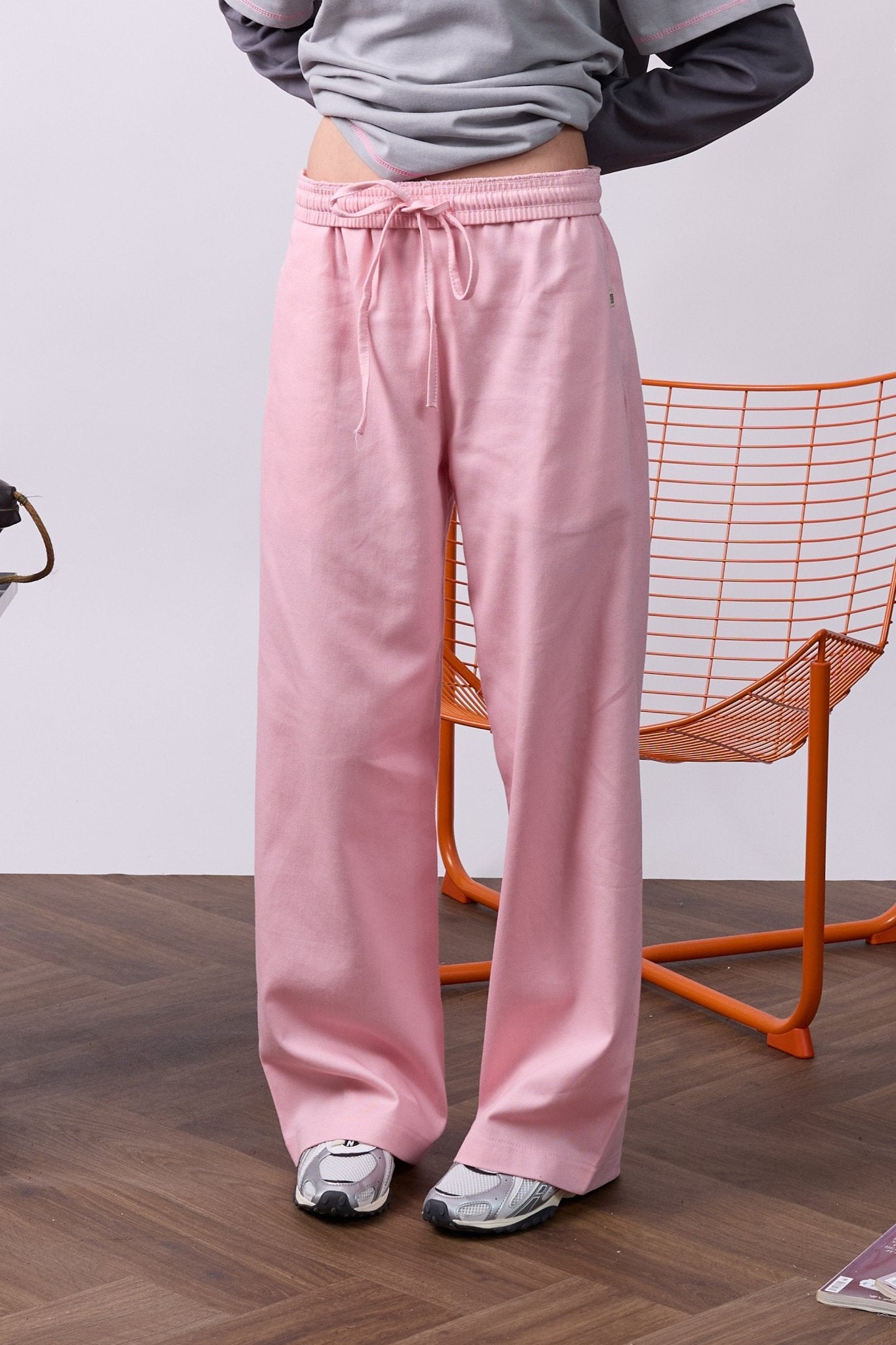 Wide Drill Pants – Pink - GON