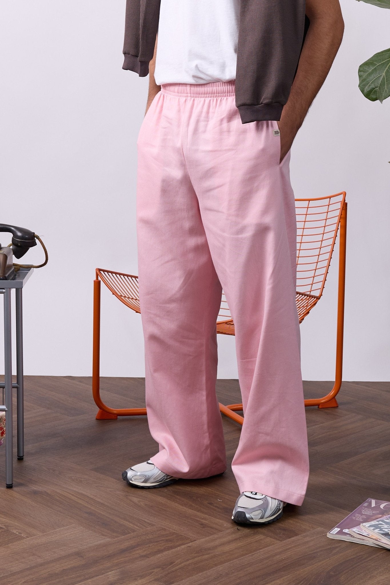 Wide Drill Pants – Pink - GON