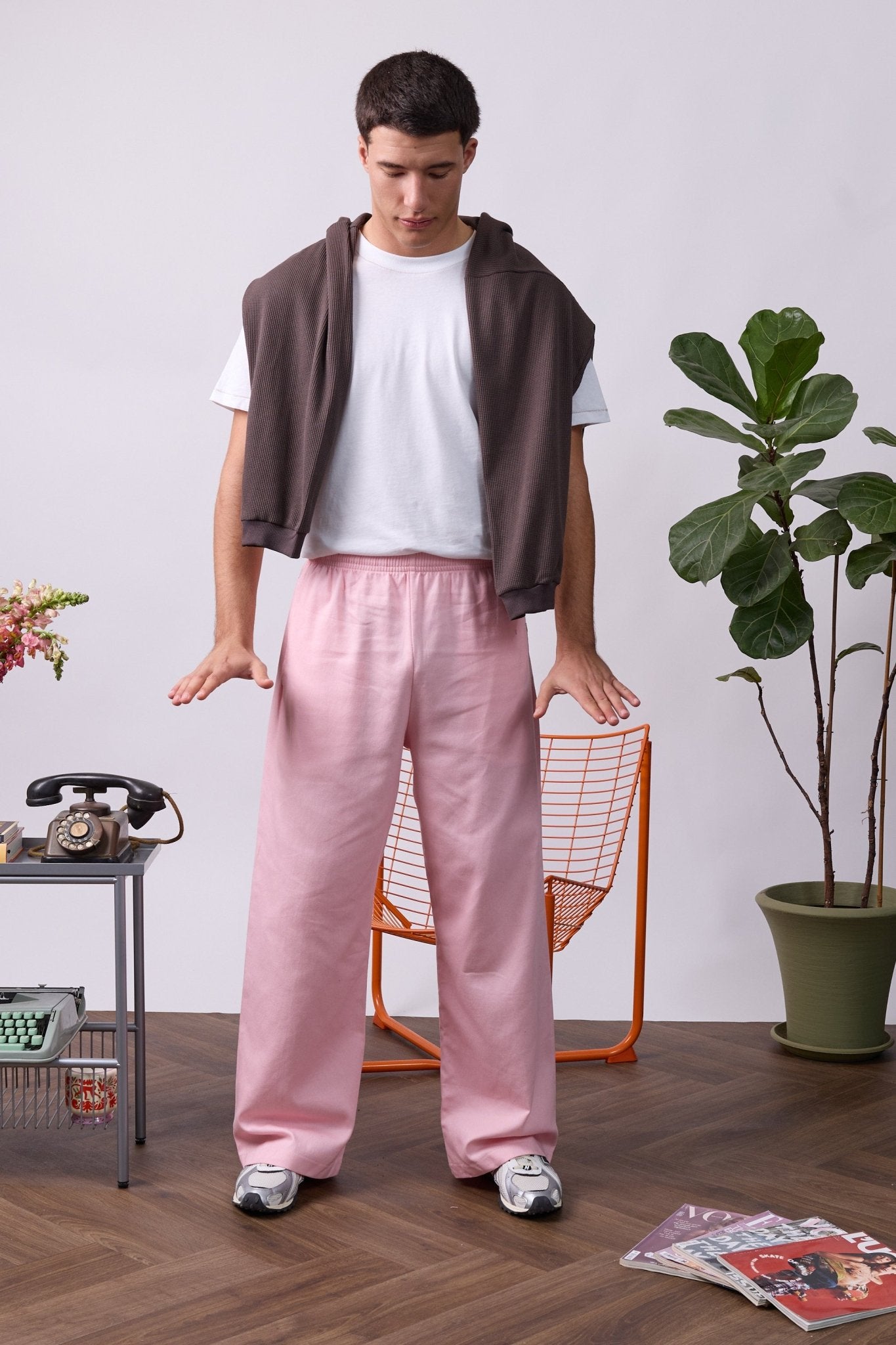 Wide Drill Pants – Pink - GON