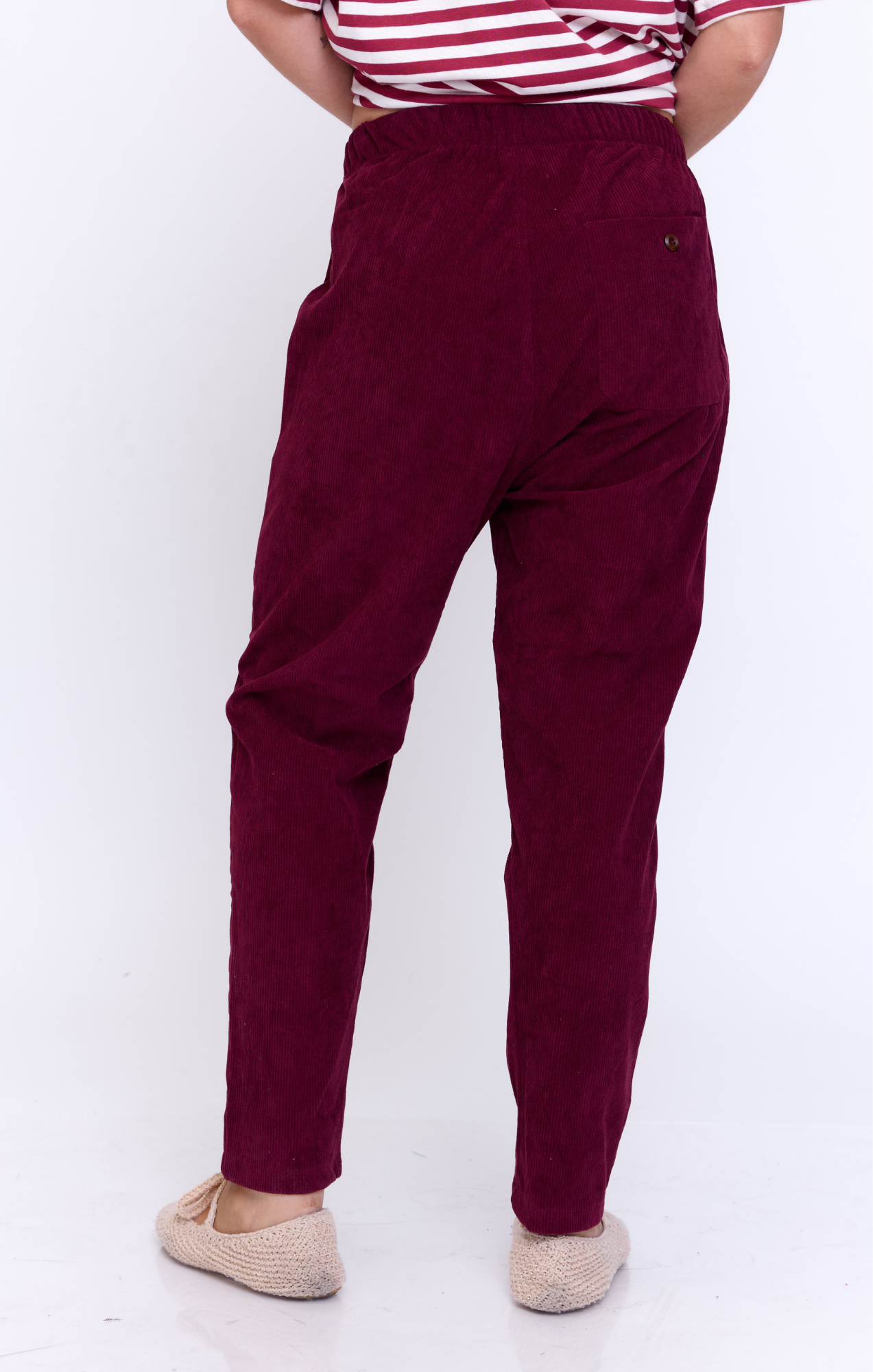 Burgundy - Corduroy Long Pants