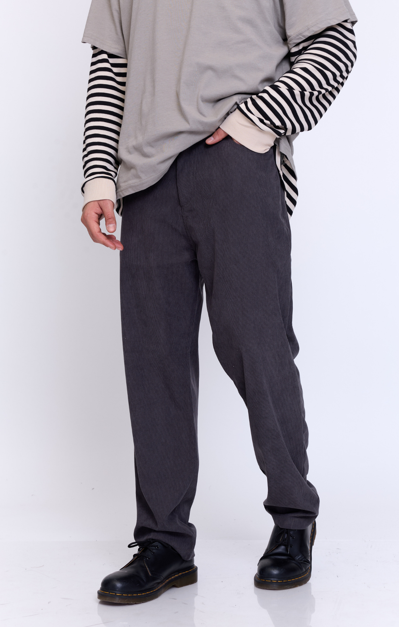 Baggy Gray - corduroy long pants
