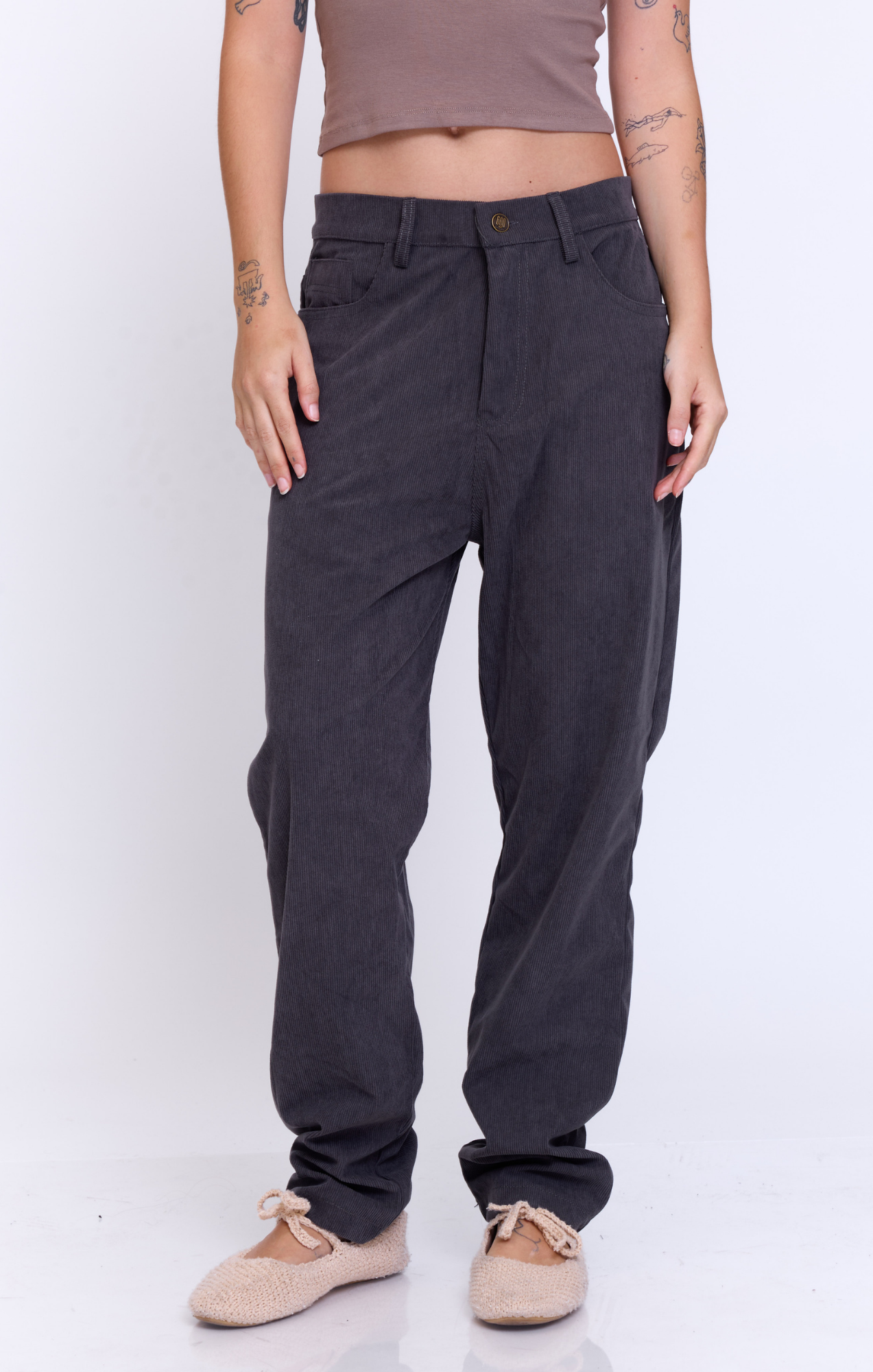 Baggy Gray - corduroy long pants