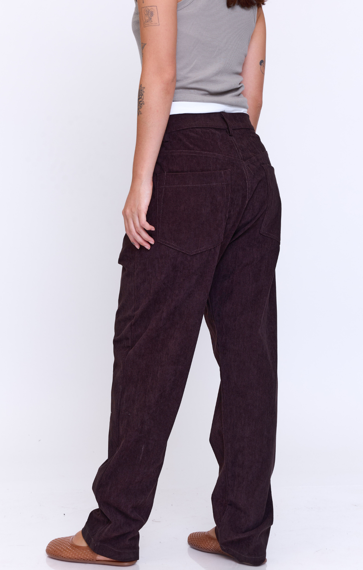 Baggy Dark brown - corduroy long pants