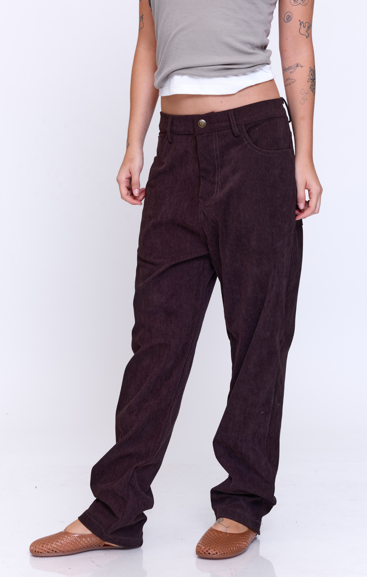 Baggy Dark brown - corduroy long pants