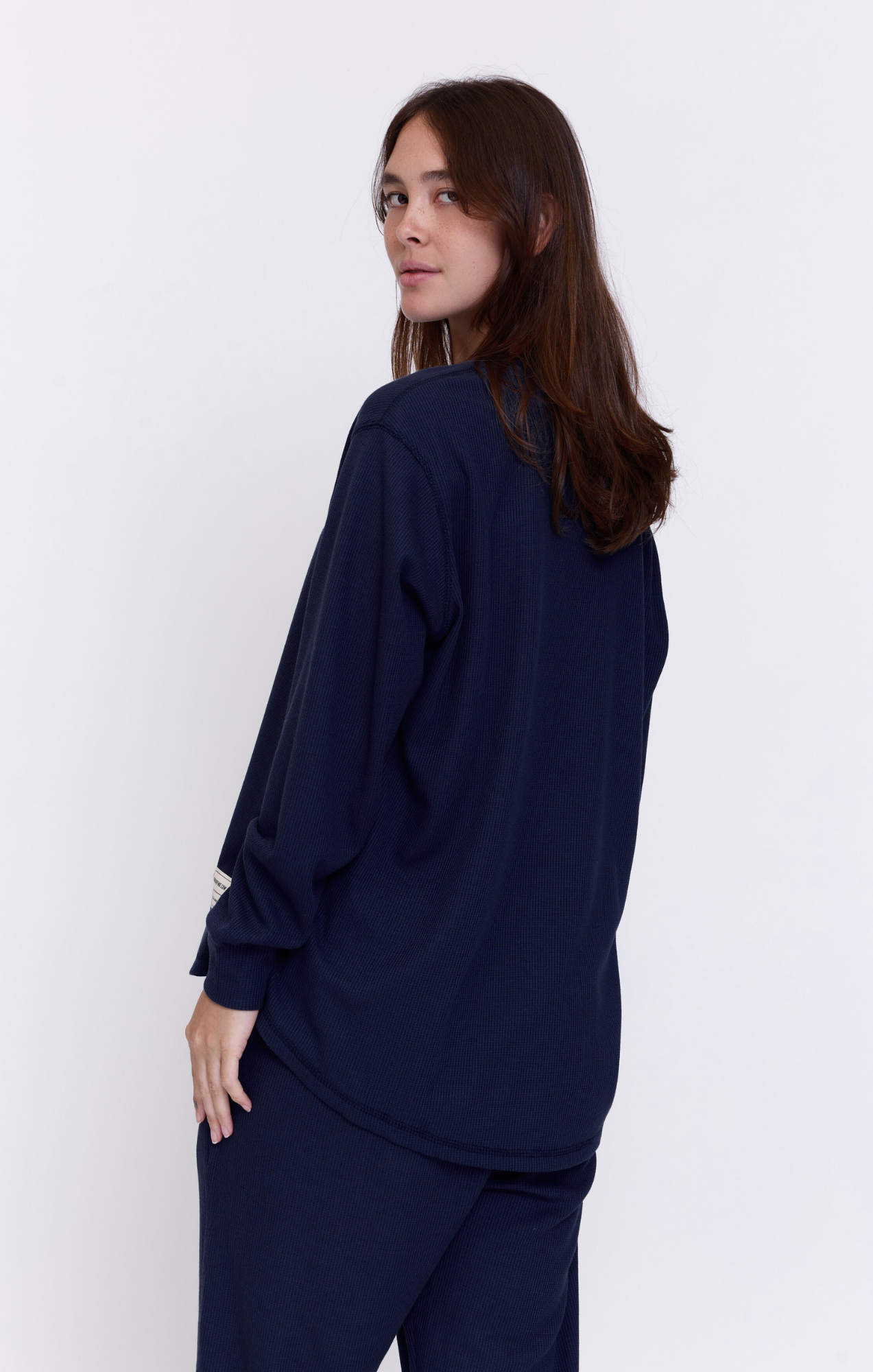 Navy - Waffle Long Shirt