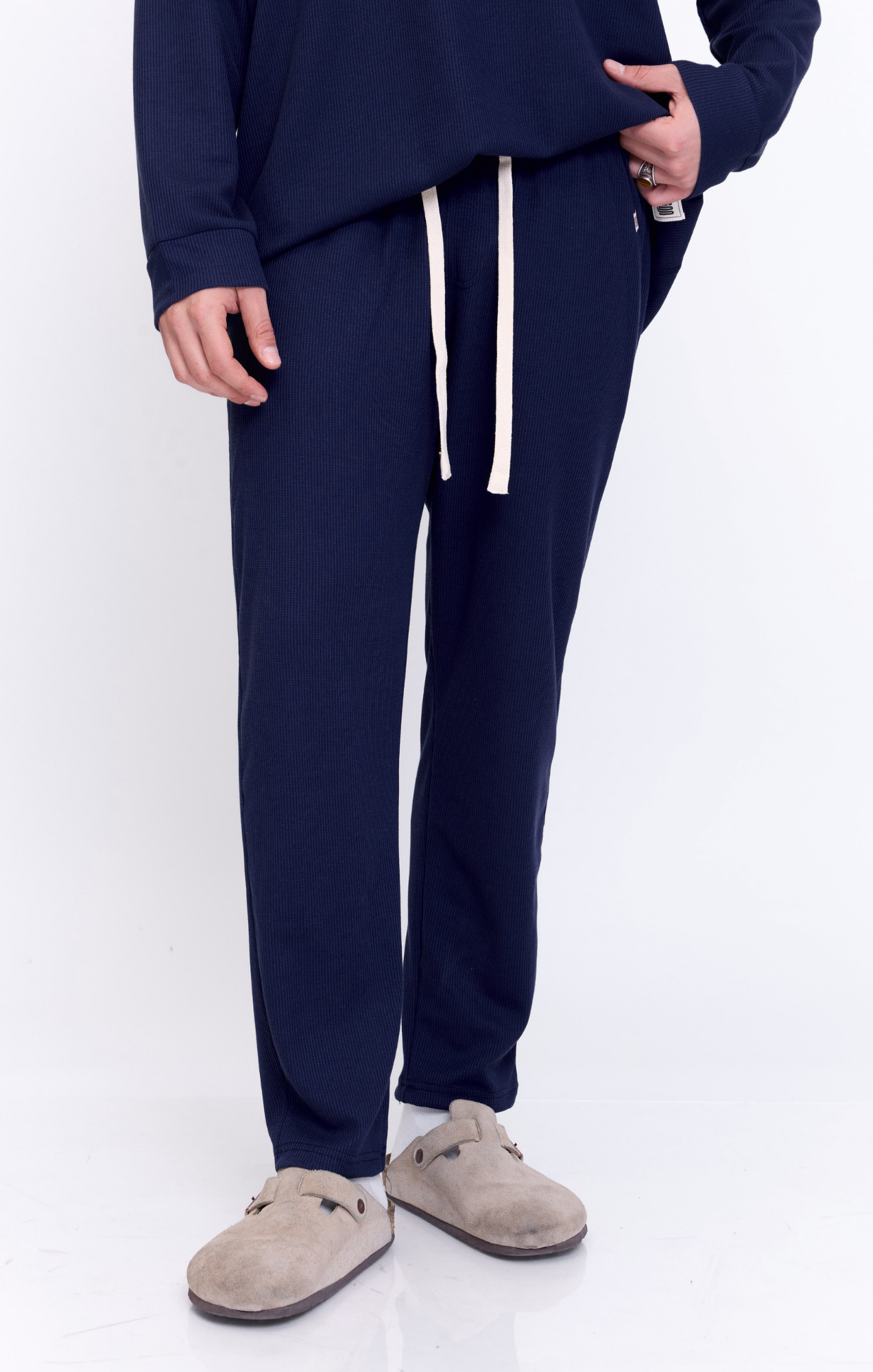 Navy - Waffle Unisex Long Pants