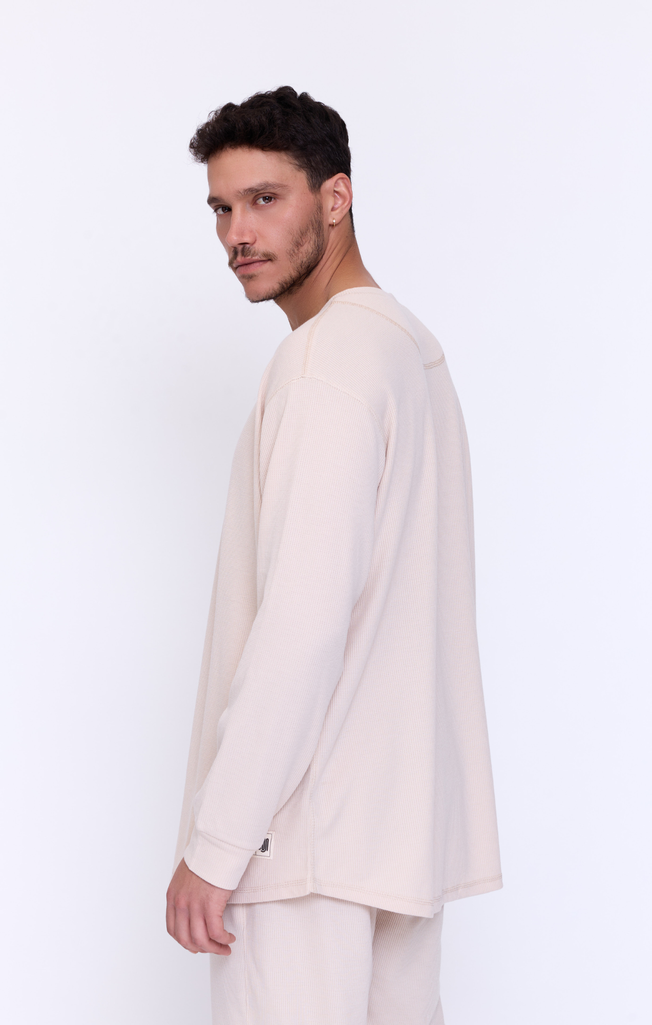 Cream - Waffle Long Shirt