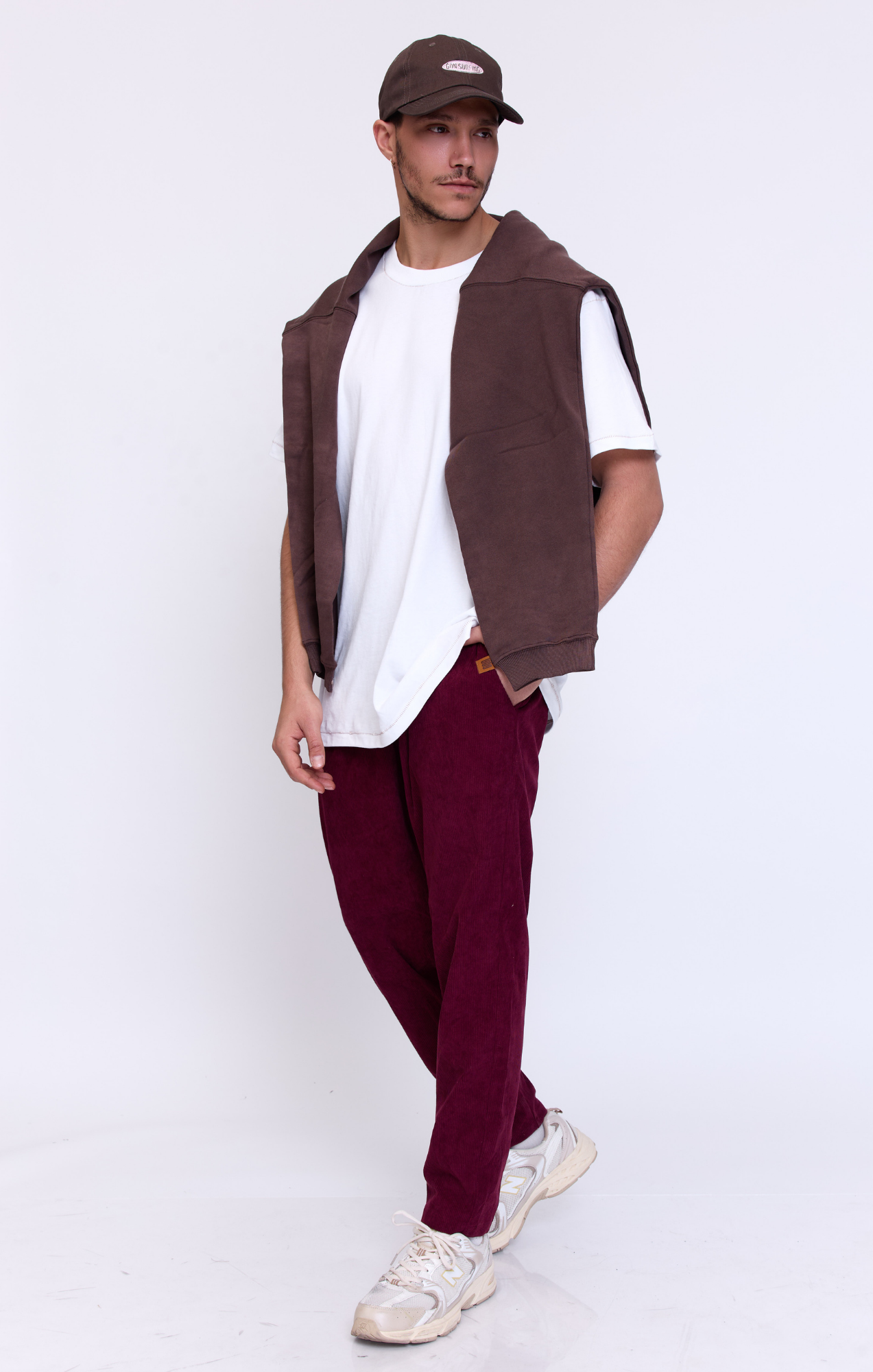 Burgundy - Corduroy Long Pants