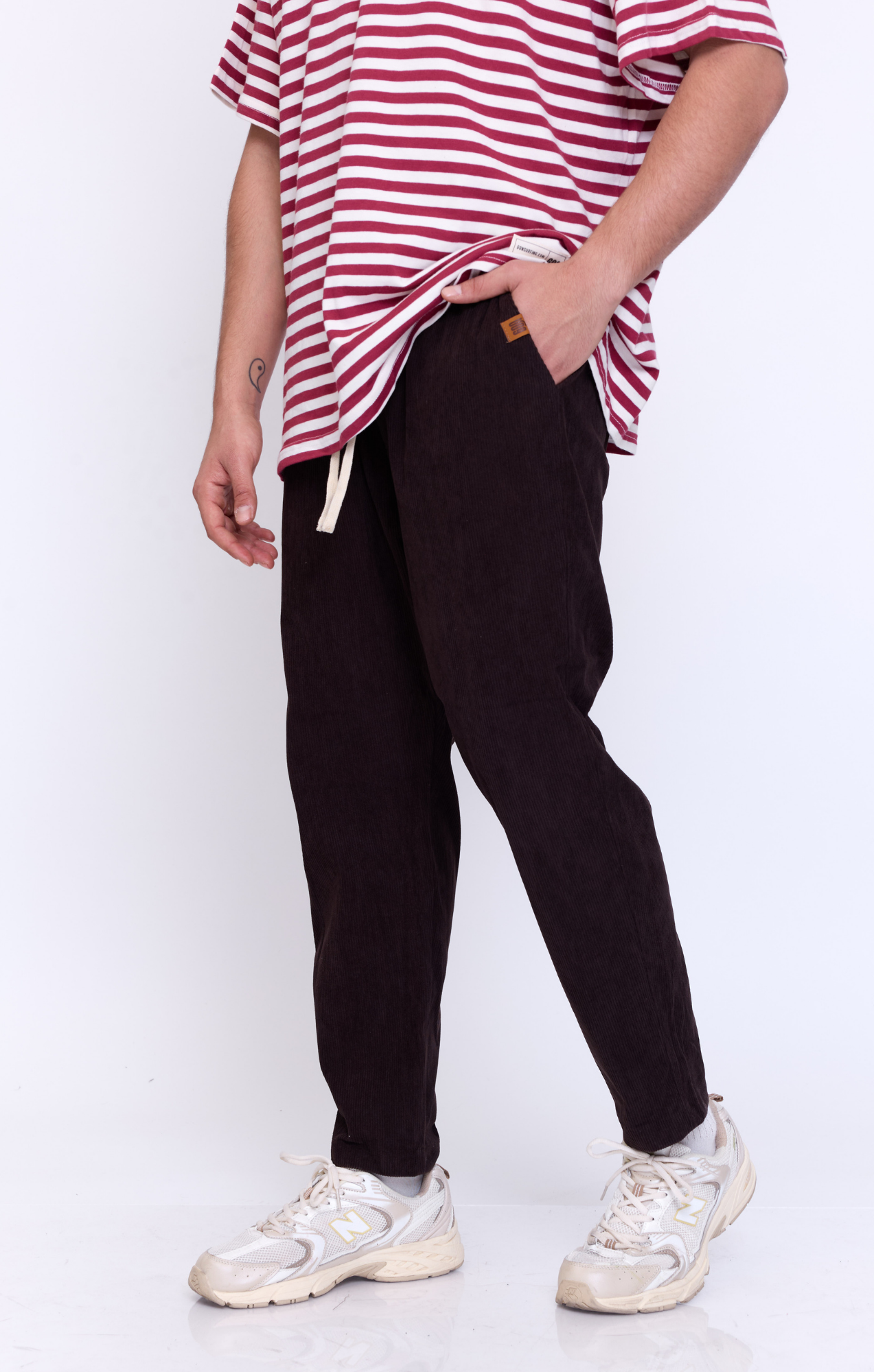 Dark Brown - Corduroy Long Pants