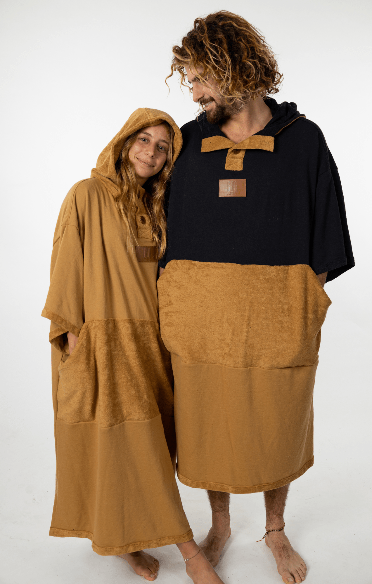 Black & Beige - Poncho - GONSURFING