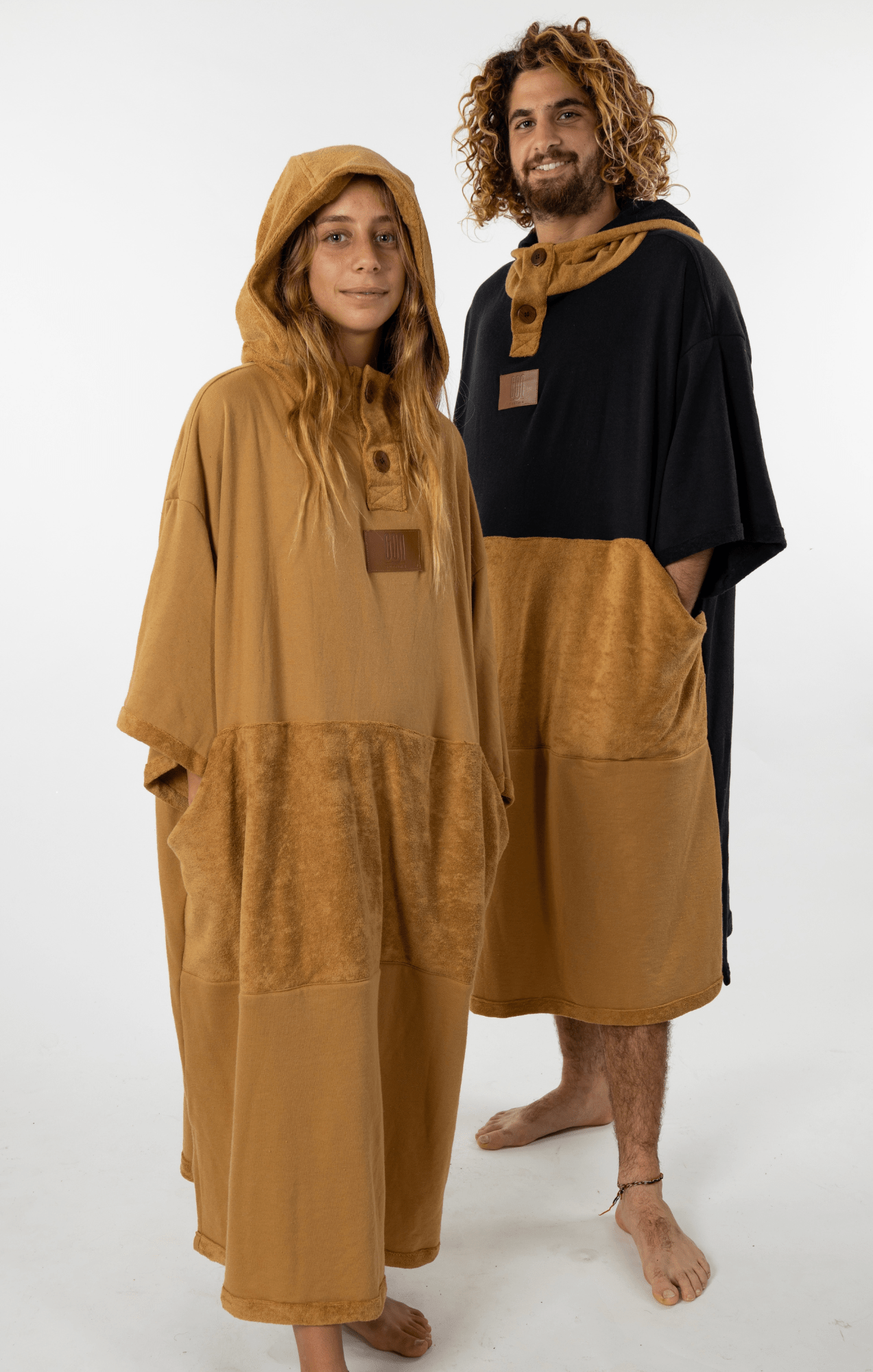 Black & Beige - Poncho - GONSURFING