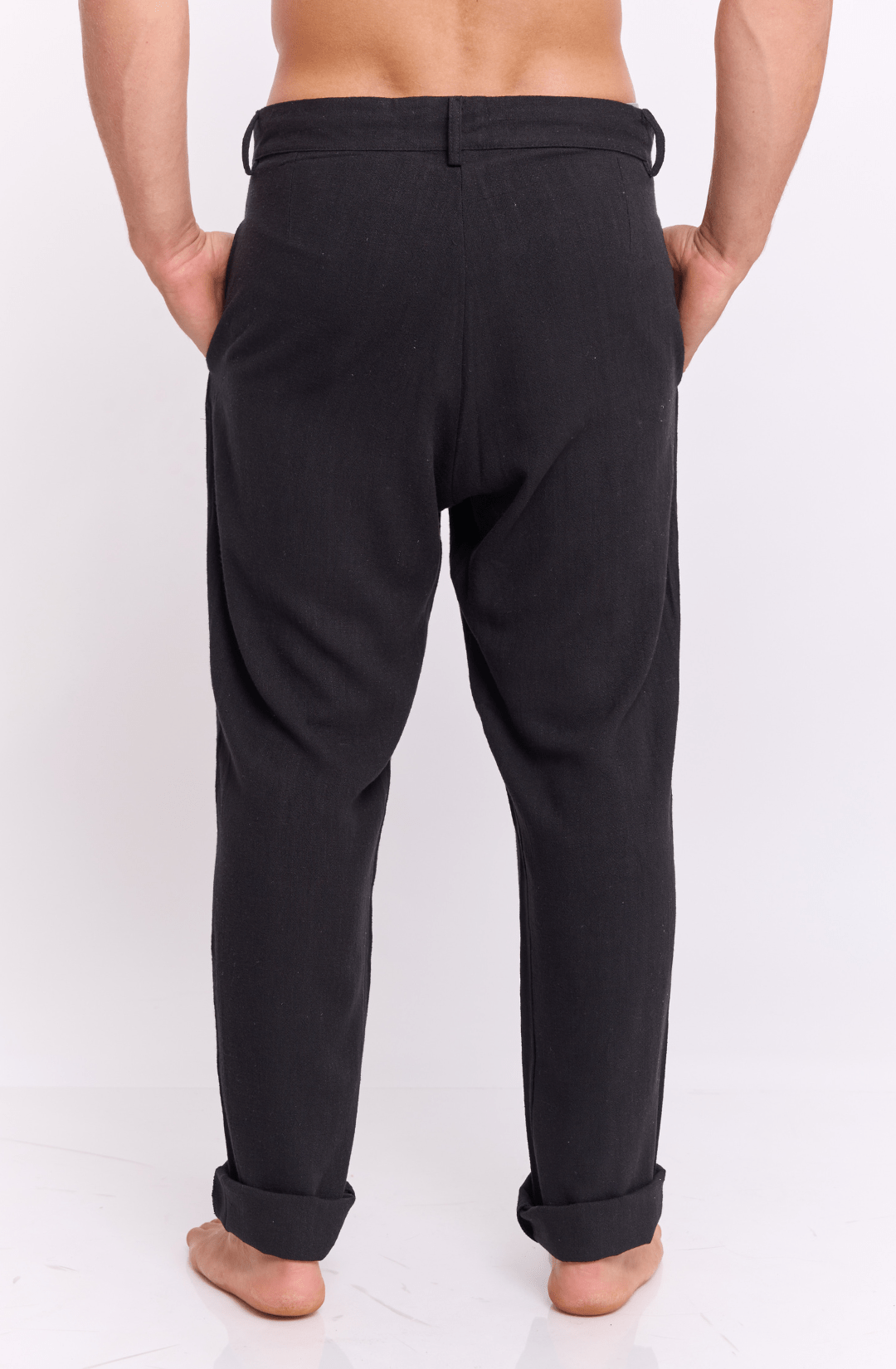 Black - Linen Long Pants - GONSURFING