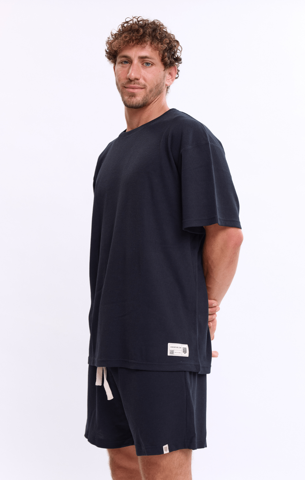 Black - Waffle T-Shirt - GONSURFING