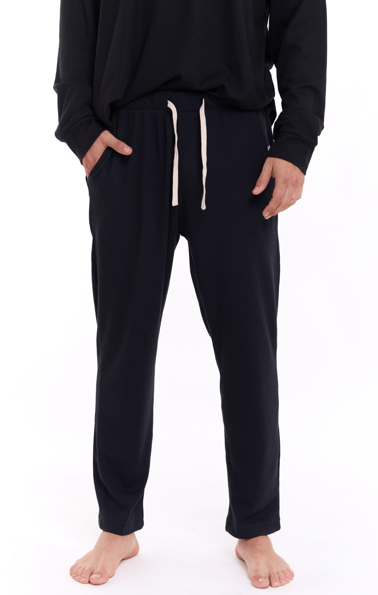 Black - Waffle Unisex Long Pants - GONSURFING