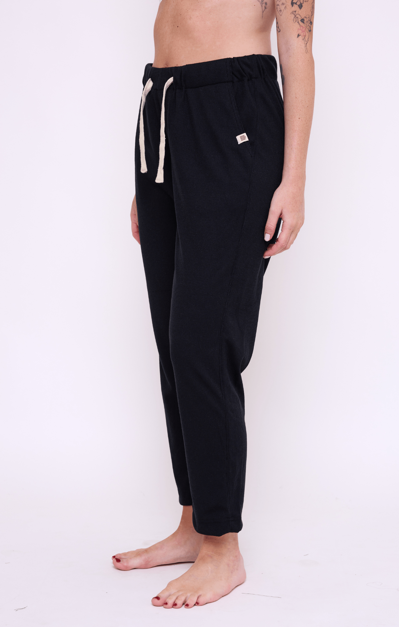 Black - Waffle Unisex Long Pants - GONSURFING