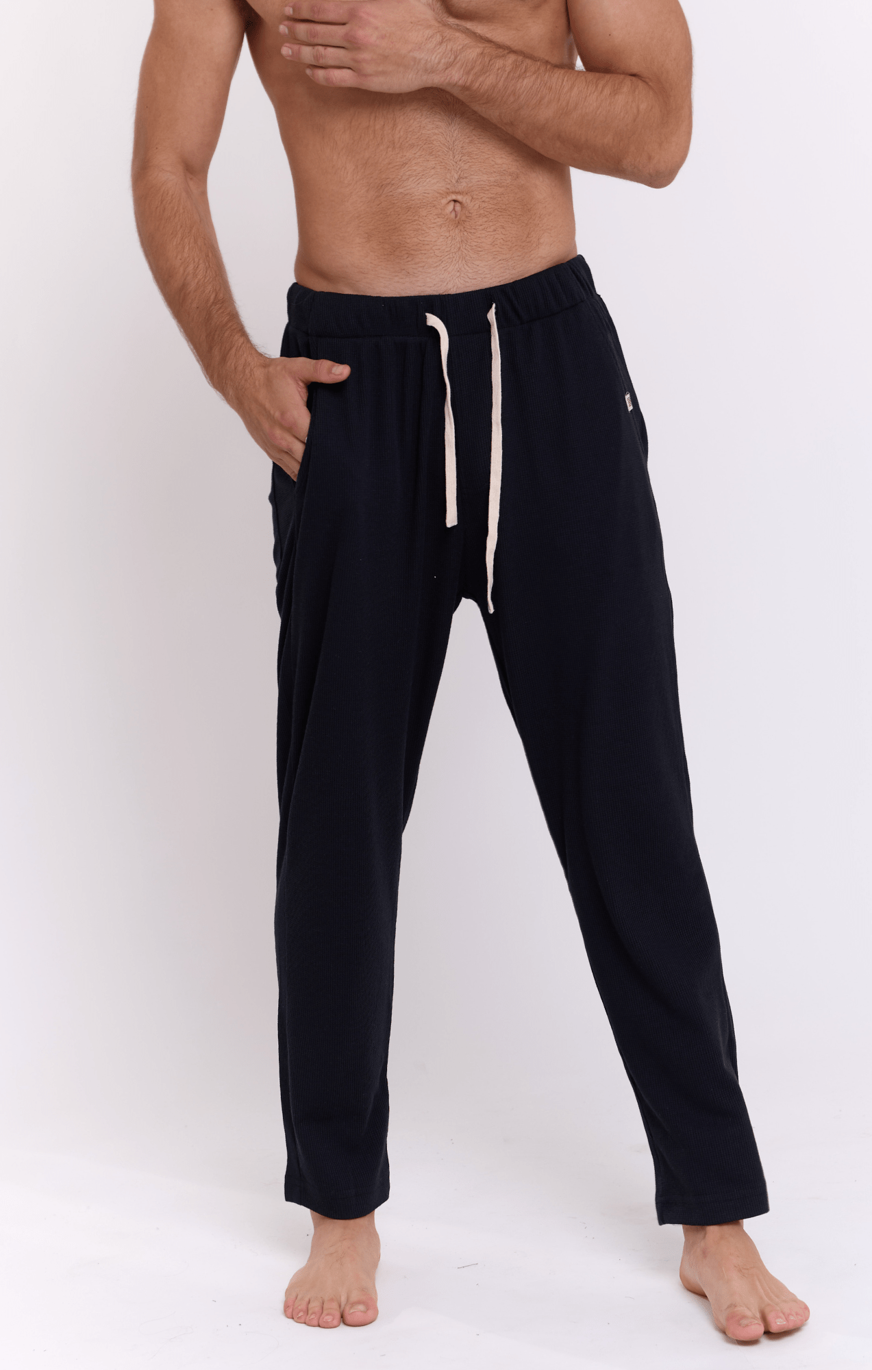 Black - Waffle Unisex Long Pants - GONSURFING