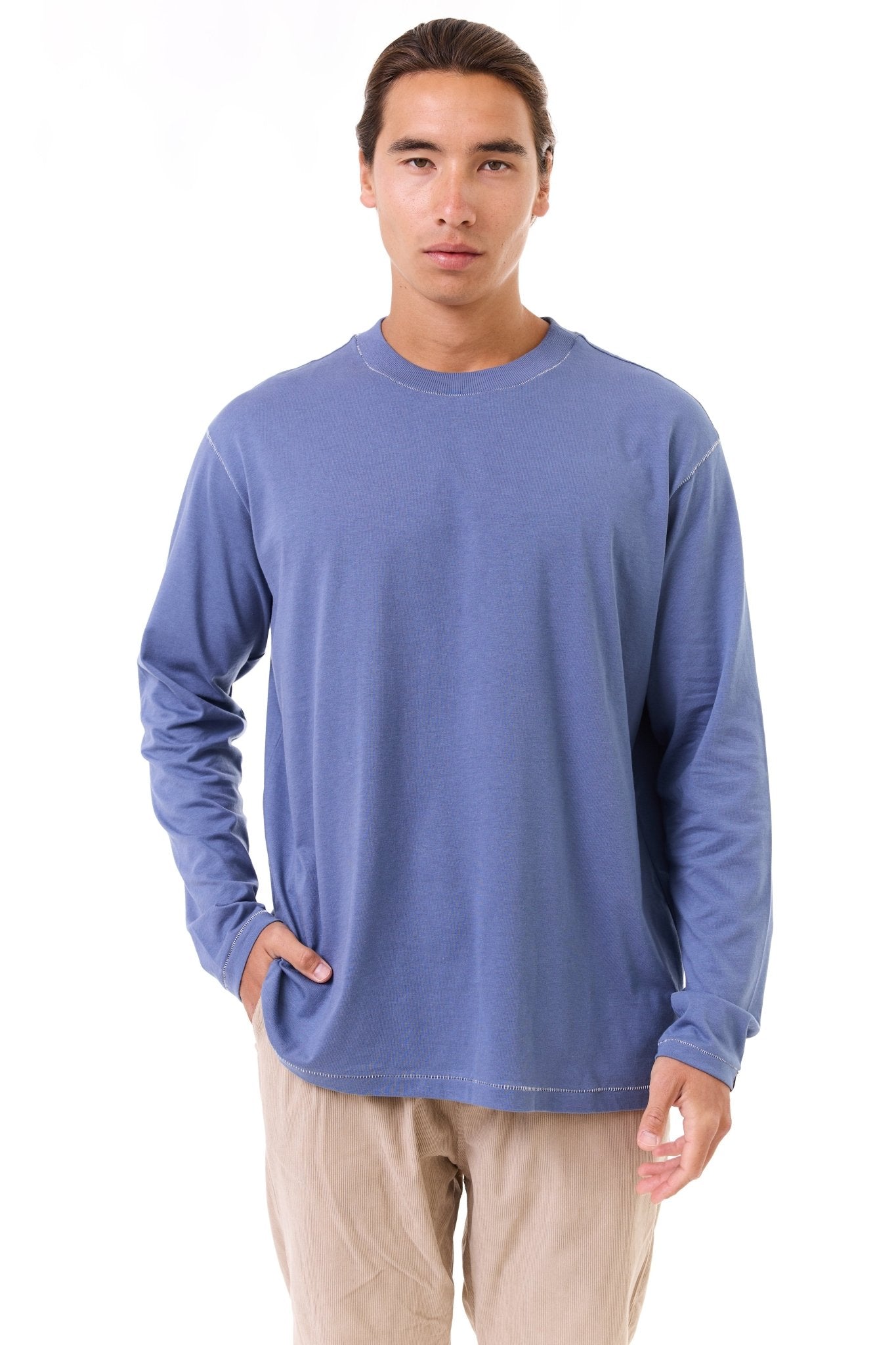 Blue - stitches long sleeves - GONSURFING