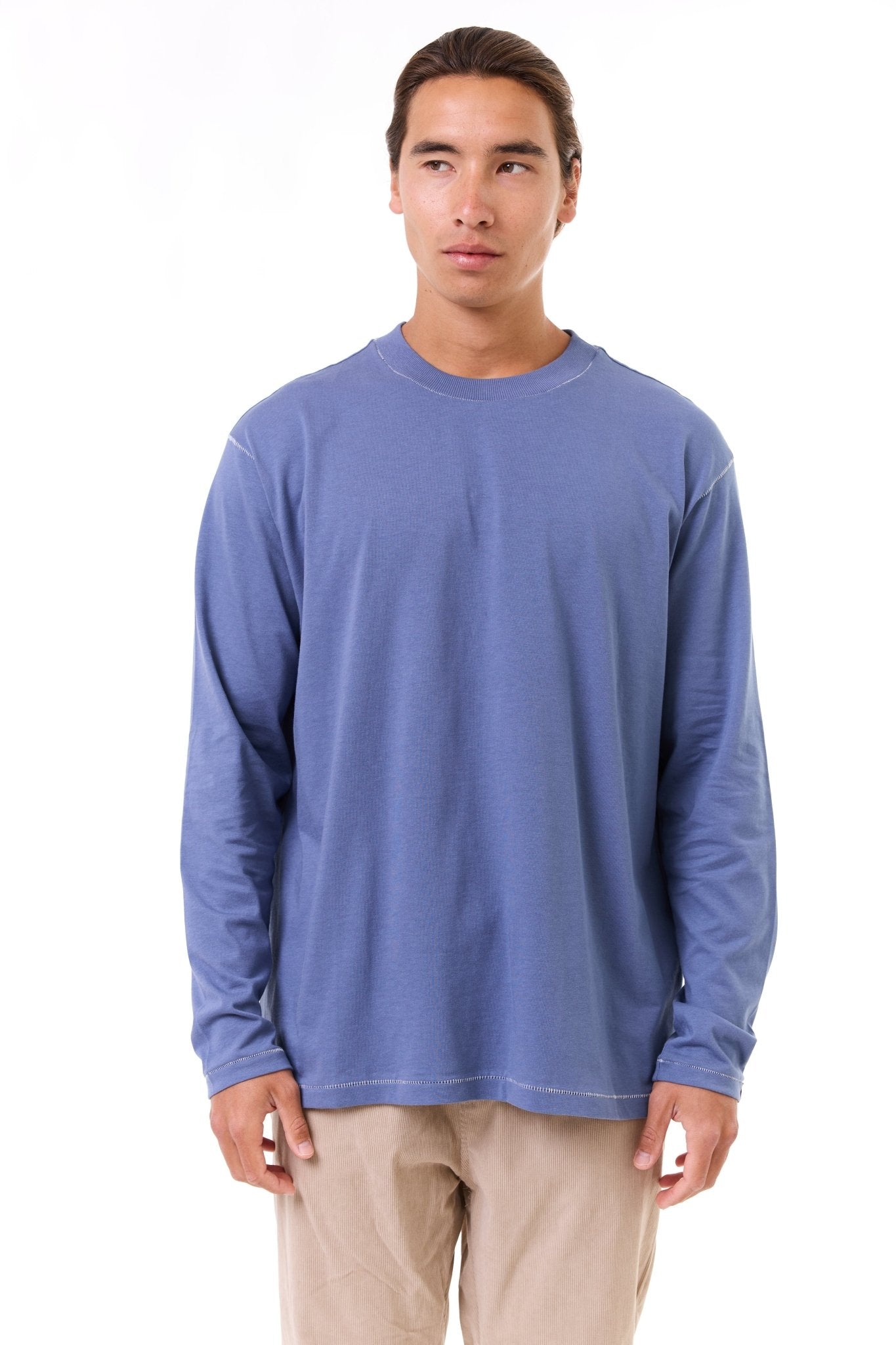 Blue - stitches long sleeves - GONSURFING