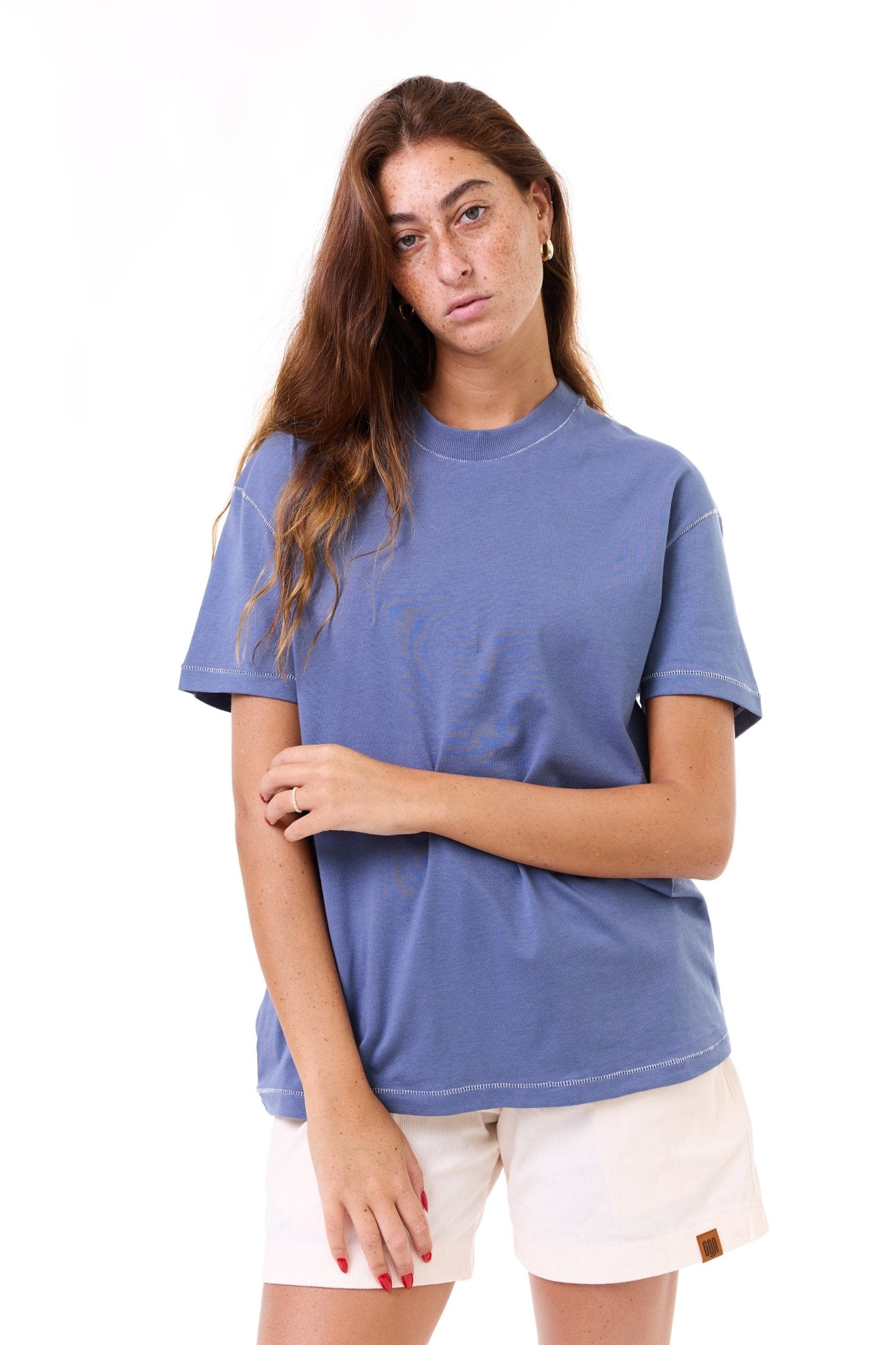 Blue - stitches t-shirt - GONSURFING