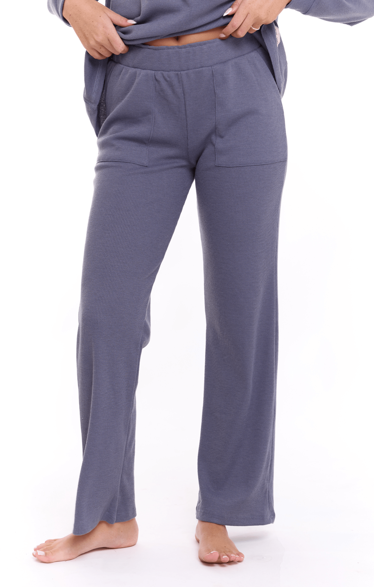 Blue - Waffle long pants - GONSURFING