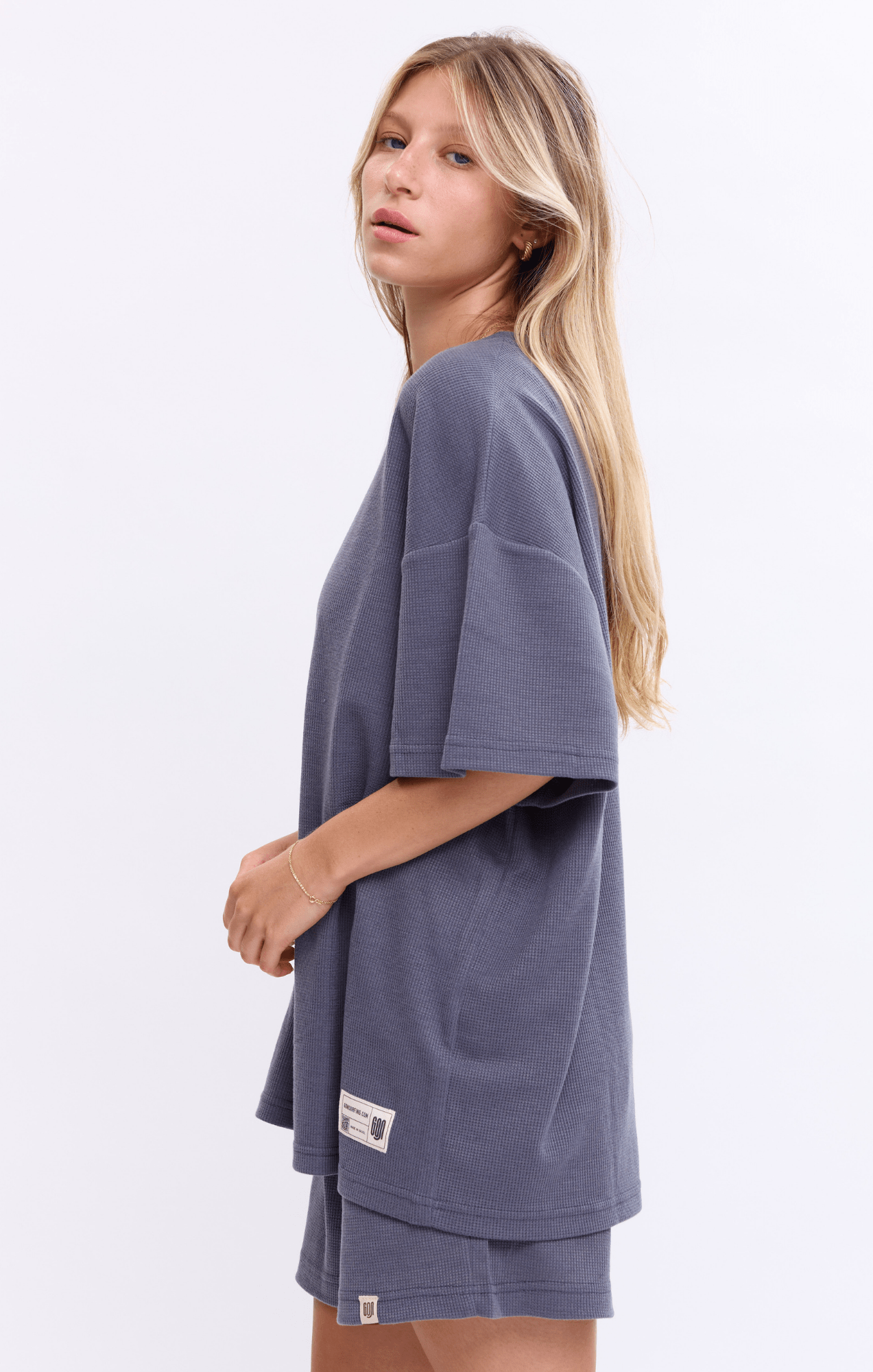 Blue - Waffle T-Shirt - GONSURFING