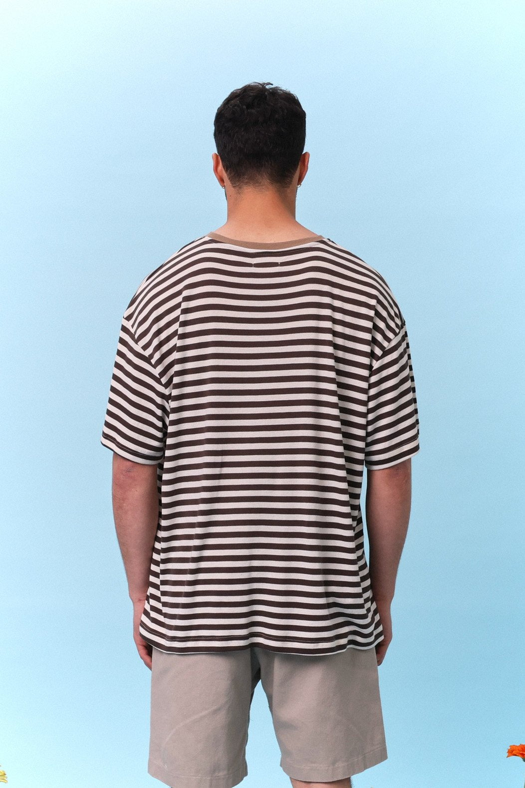 Brown & Cream Stripes - Oversize T-Shirt - GON