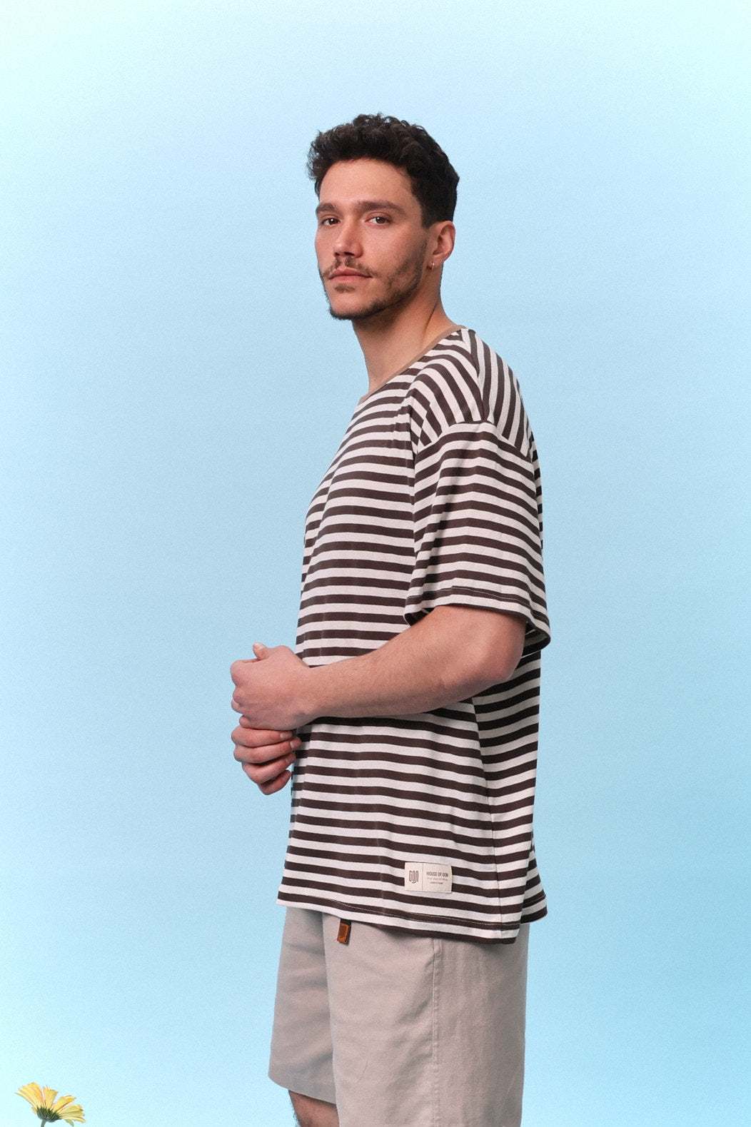 Brown & Cream Stripes - Oversize T-Shirt - GON