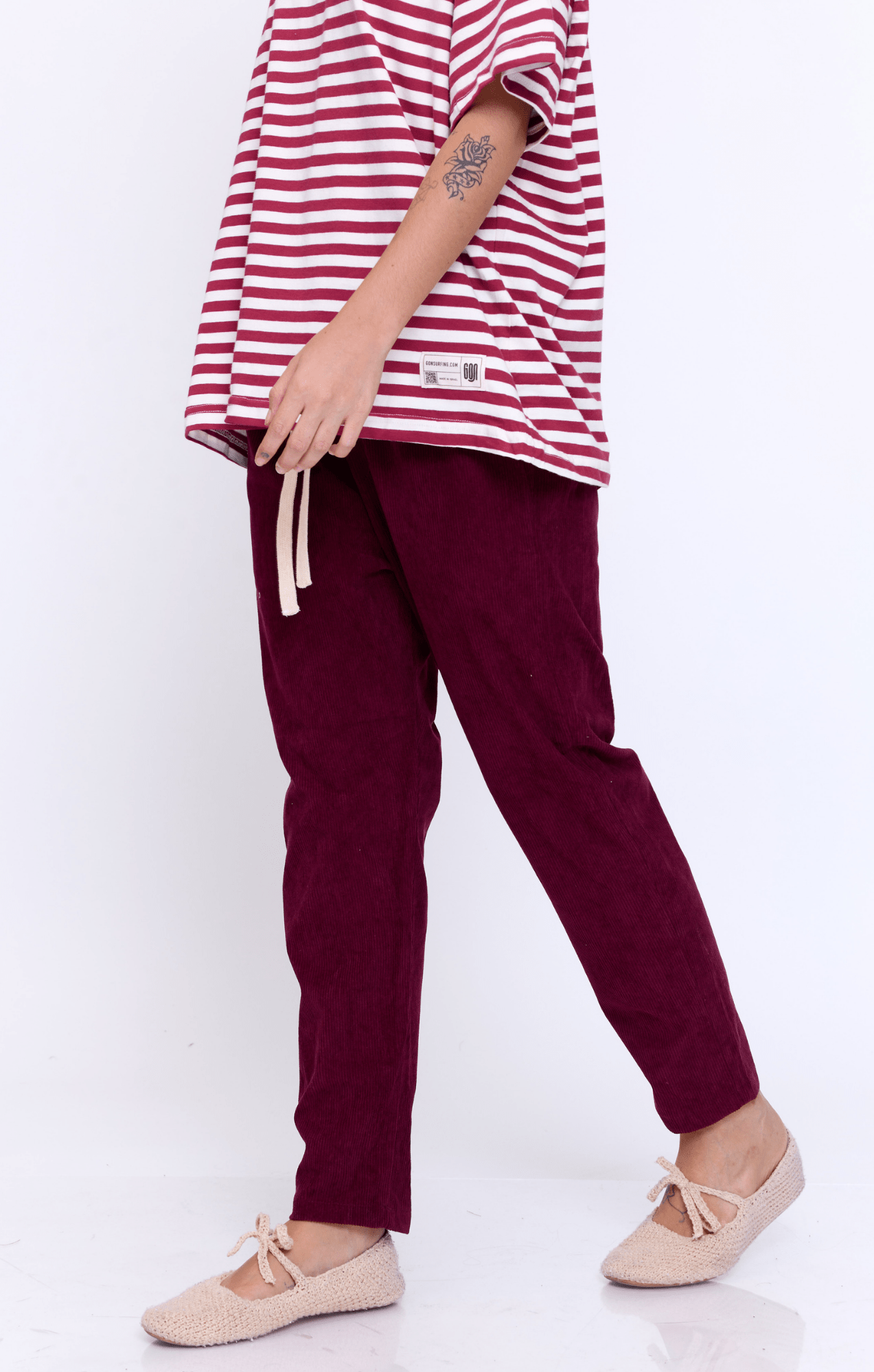 Burgundy - Corduroy Long Pants - GONSURFING