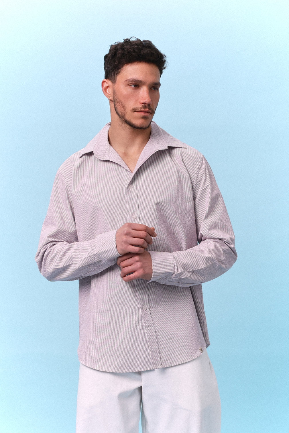 Button Down Shirt – Lilac Stripe - GON