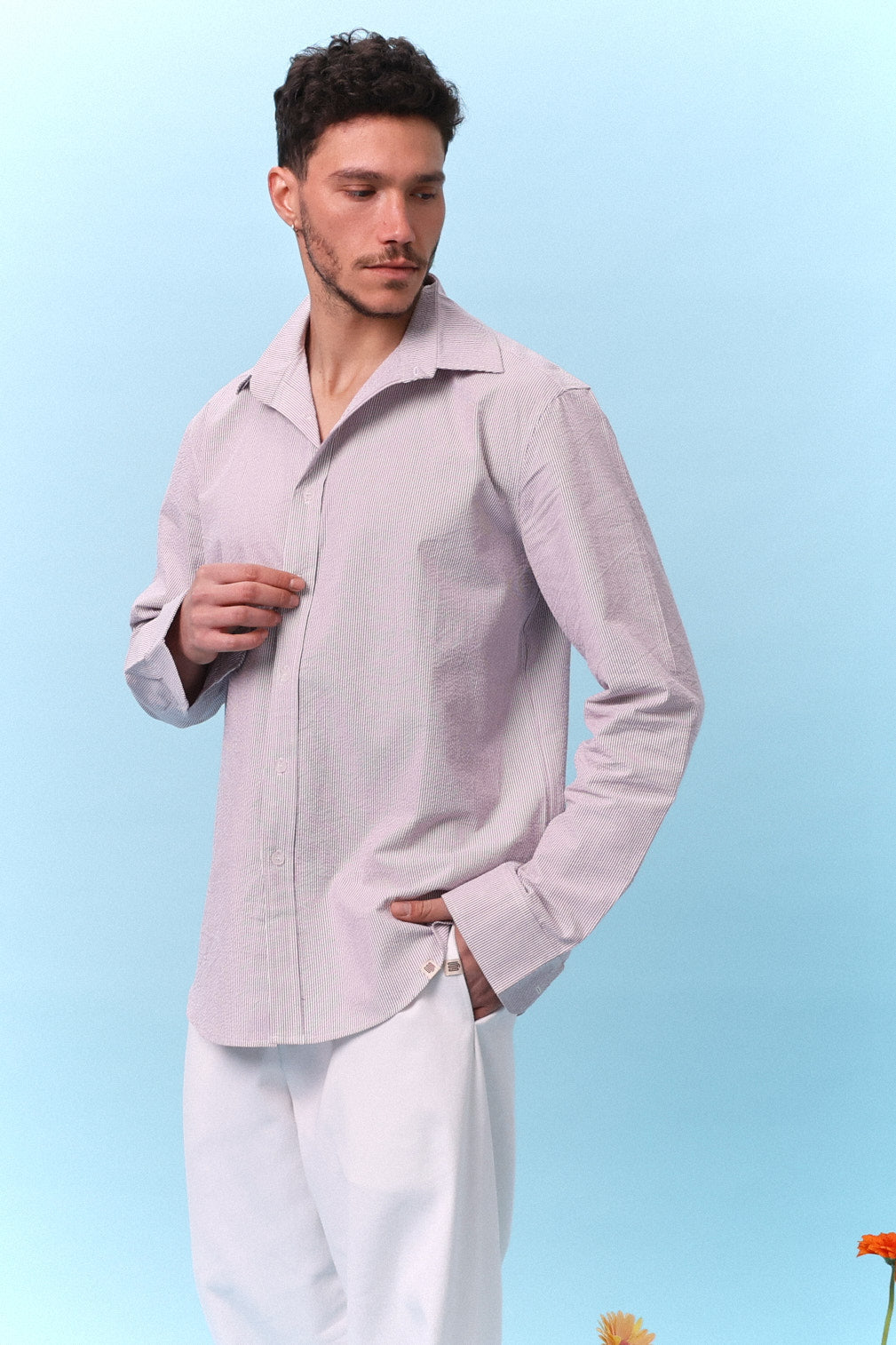 Button Down Shirt – Lilac Stripe - GON