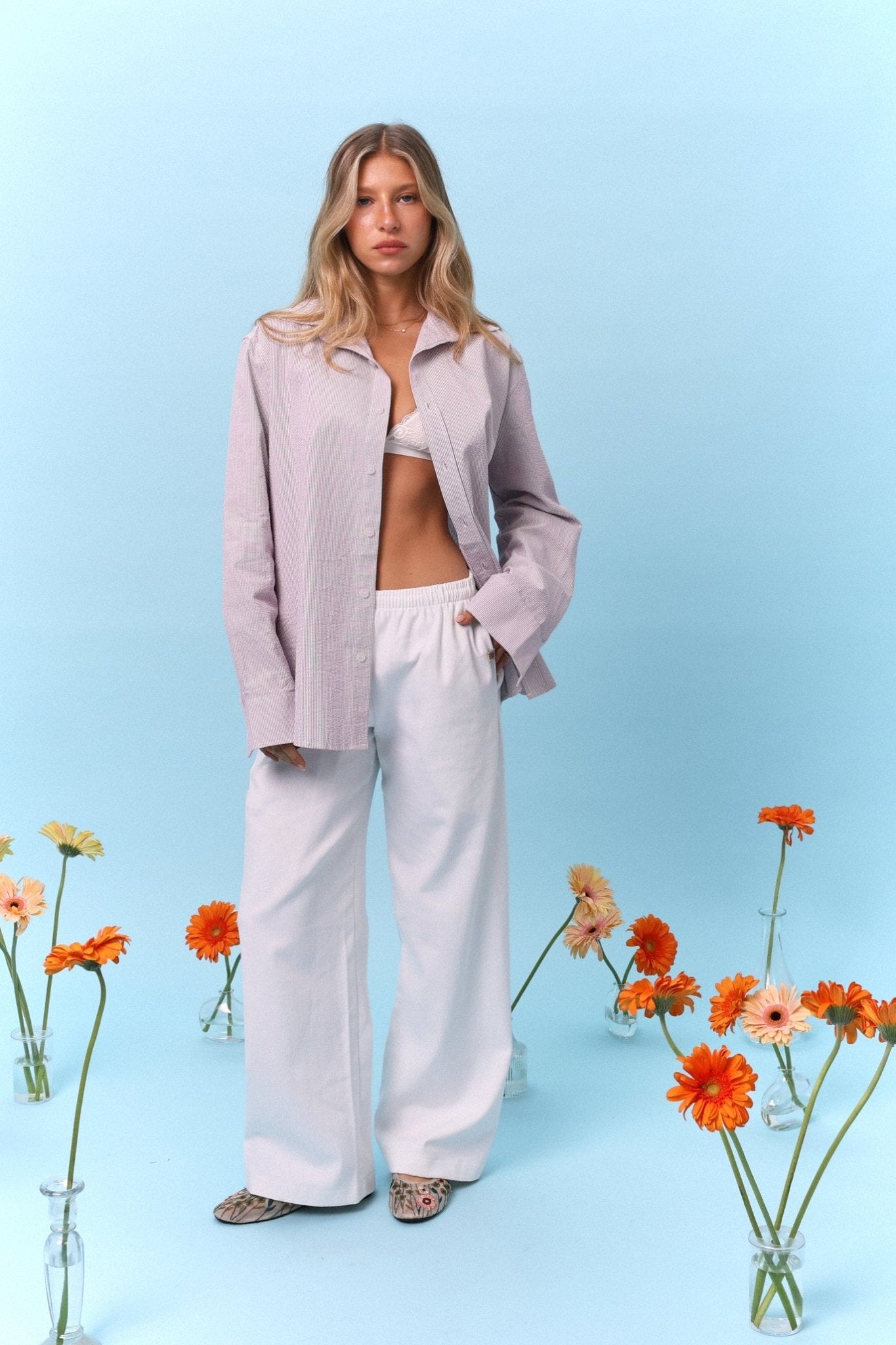 Button Down Shirt – Lilac Stripe - GON