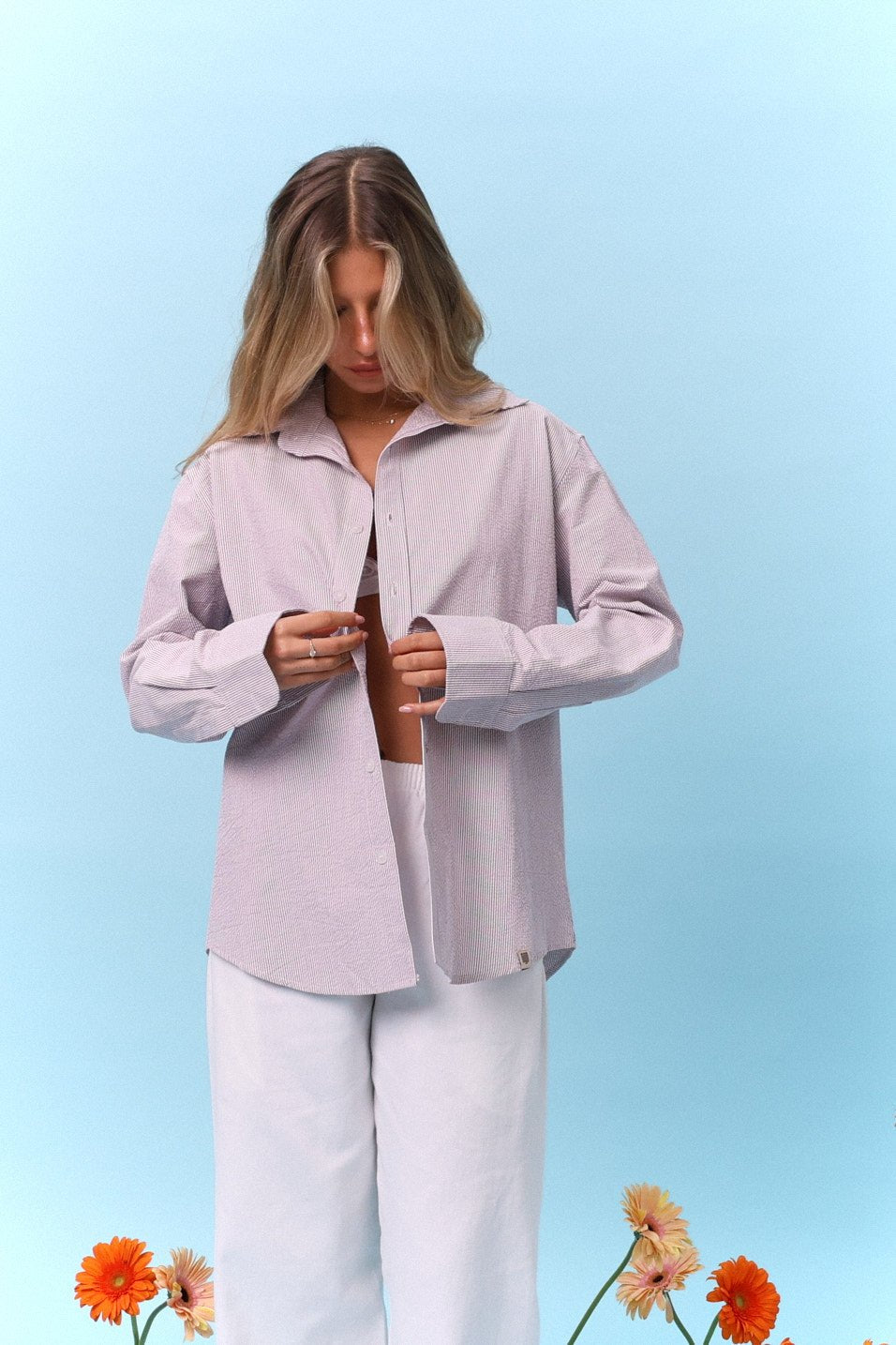 Button Down Shirt – Lilac Stripe - GON