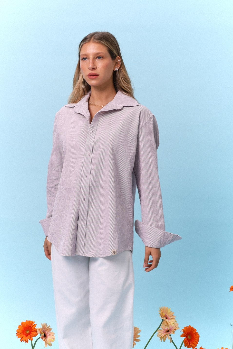 Button Down Shirt – Lilac Stripe - GON