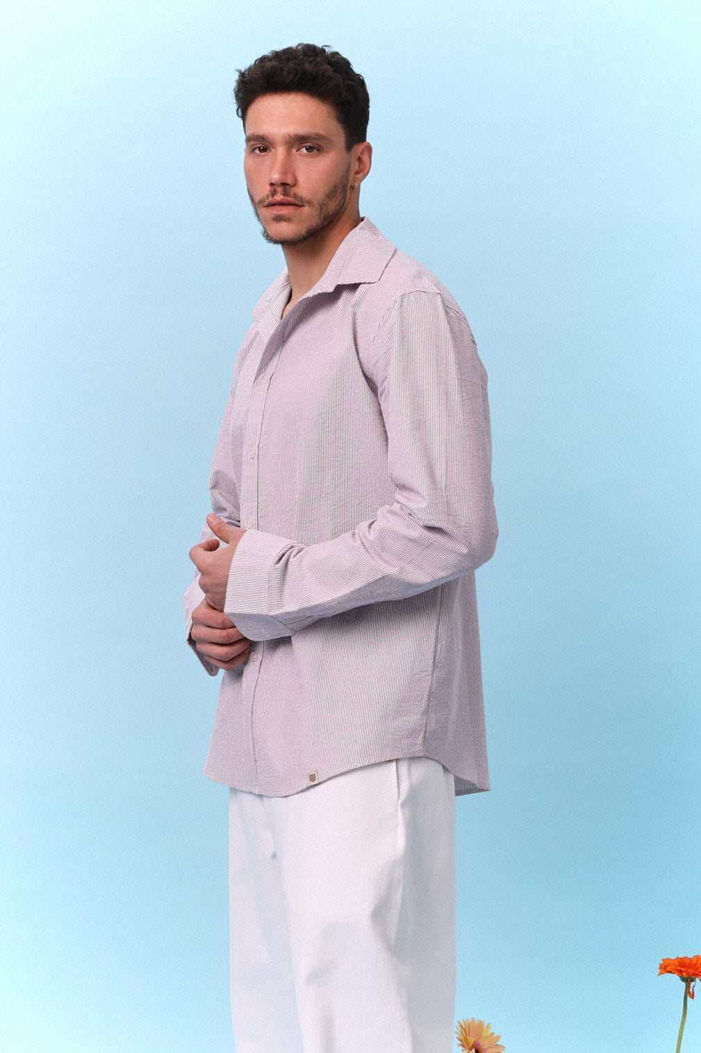 Button Down Shirt – Lilac Stripe - GON