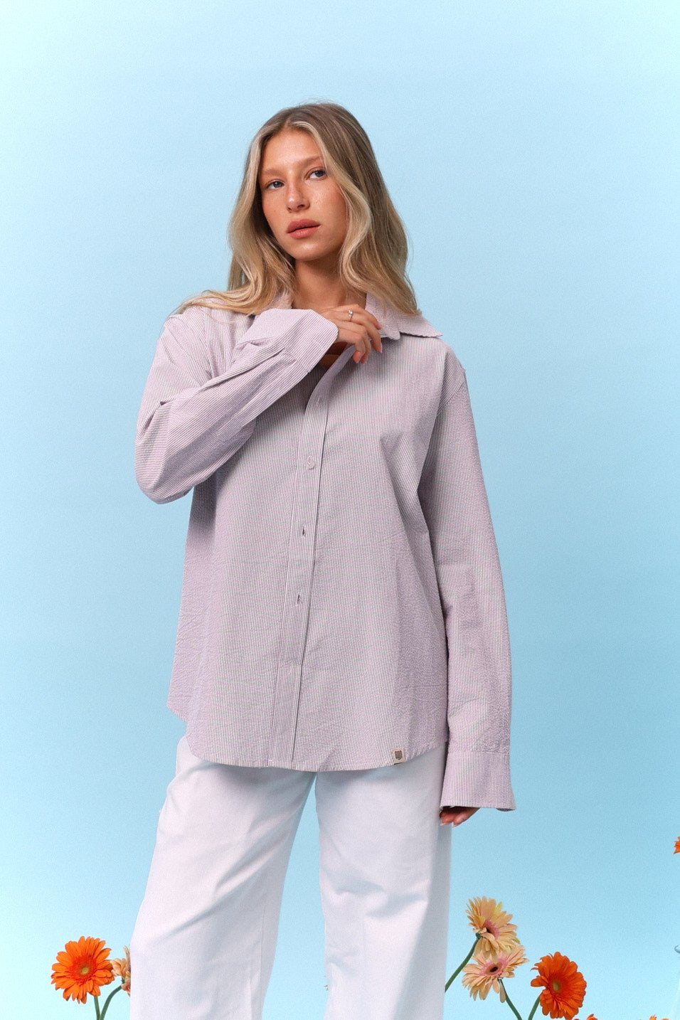 Button Down Shirt – Lilac Stripe - GON