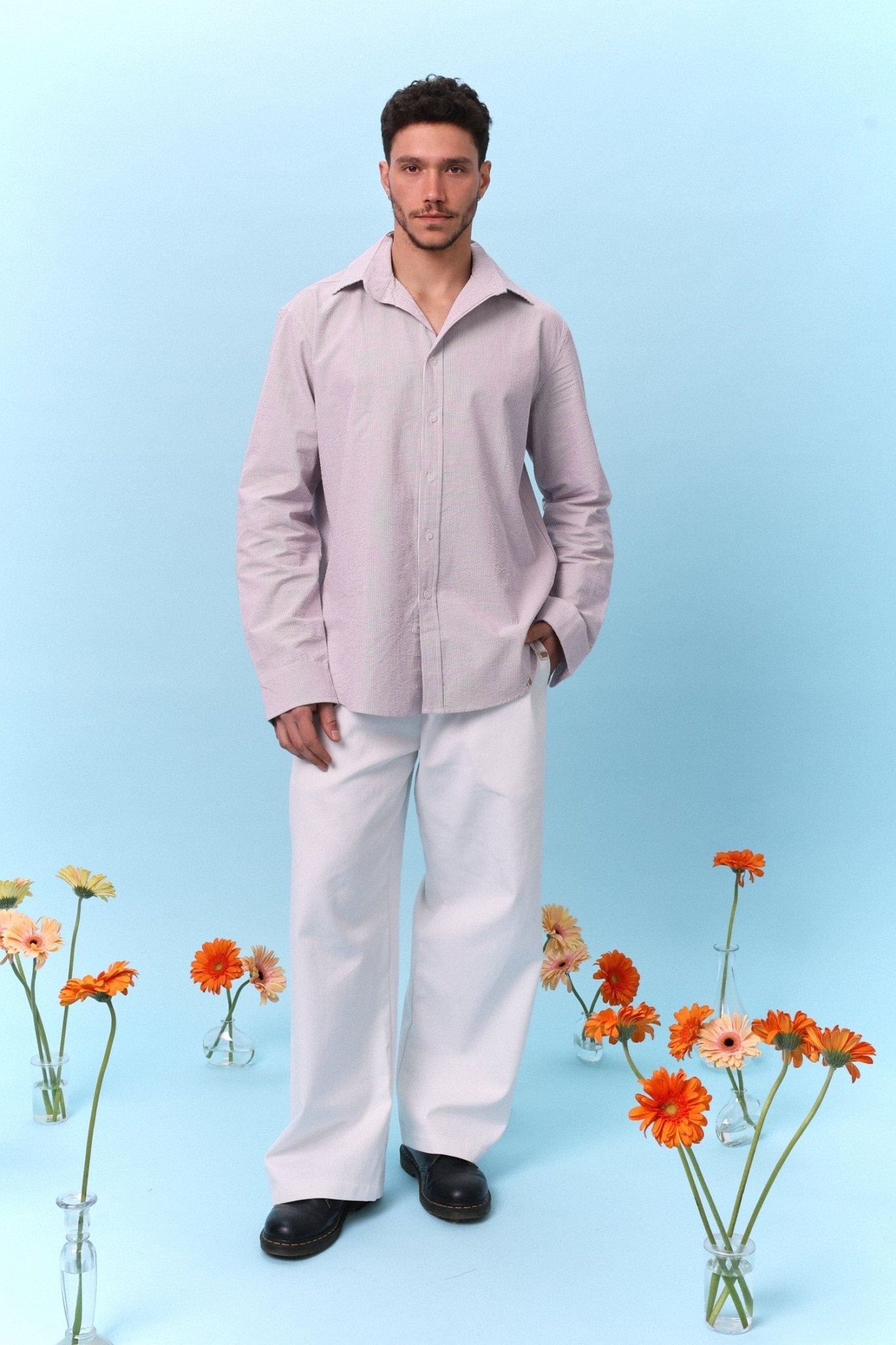 Button Down Shirt – Lilac Stripe - GON