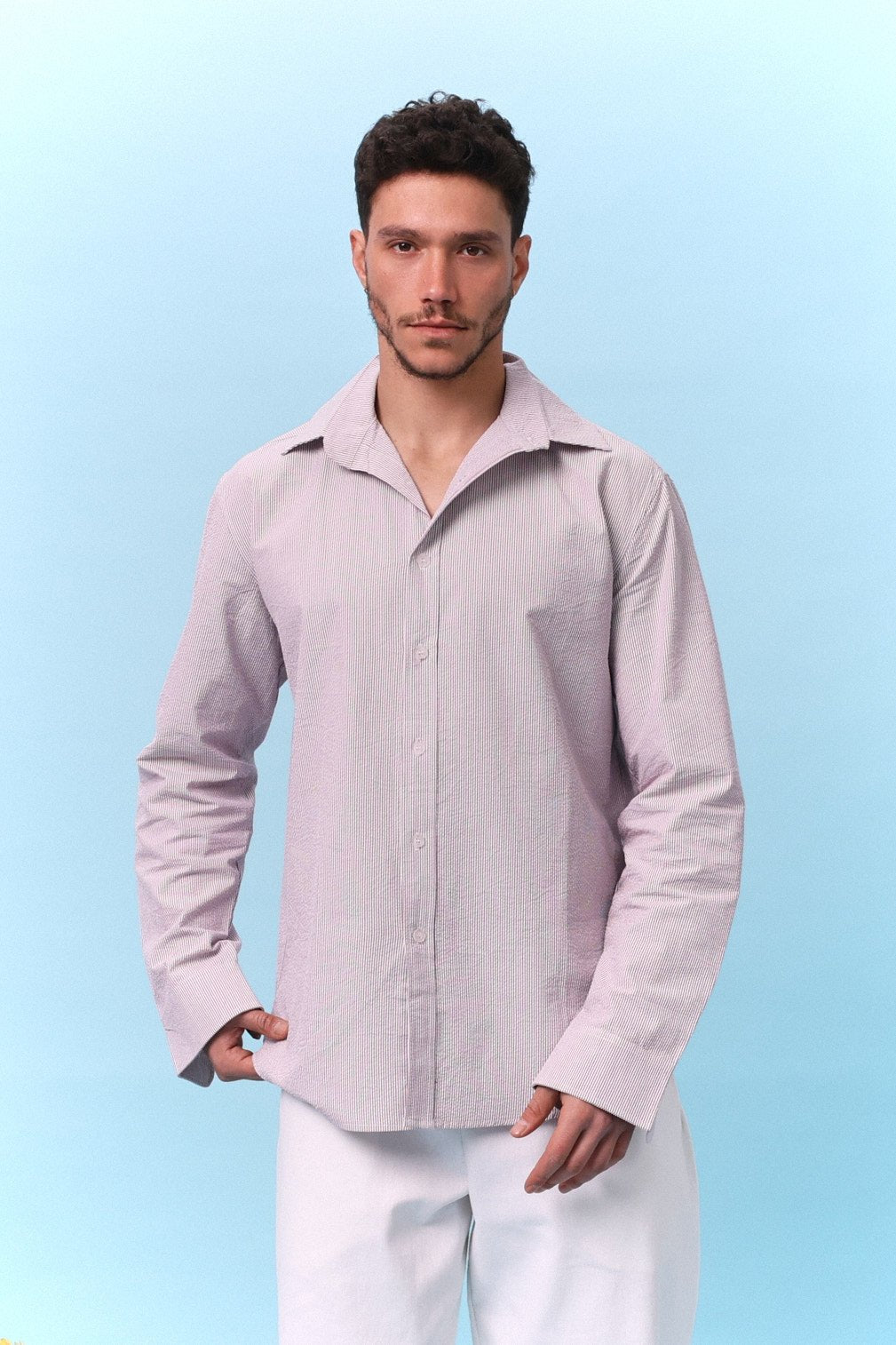 Button Down Shirt – Lilac Stripe - GON