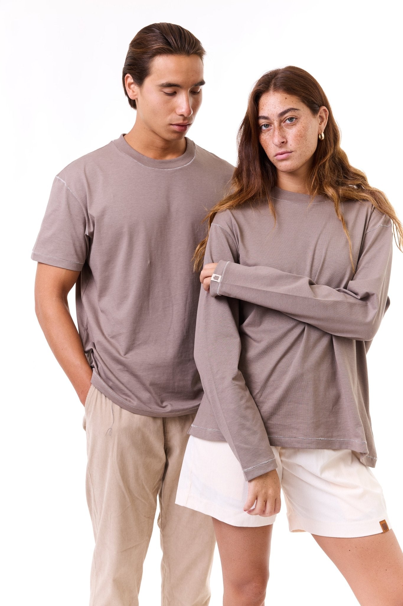 Camel - stitches t-shirt - GONSURFING