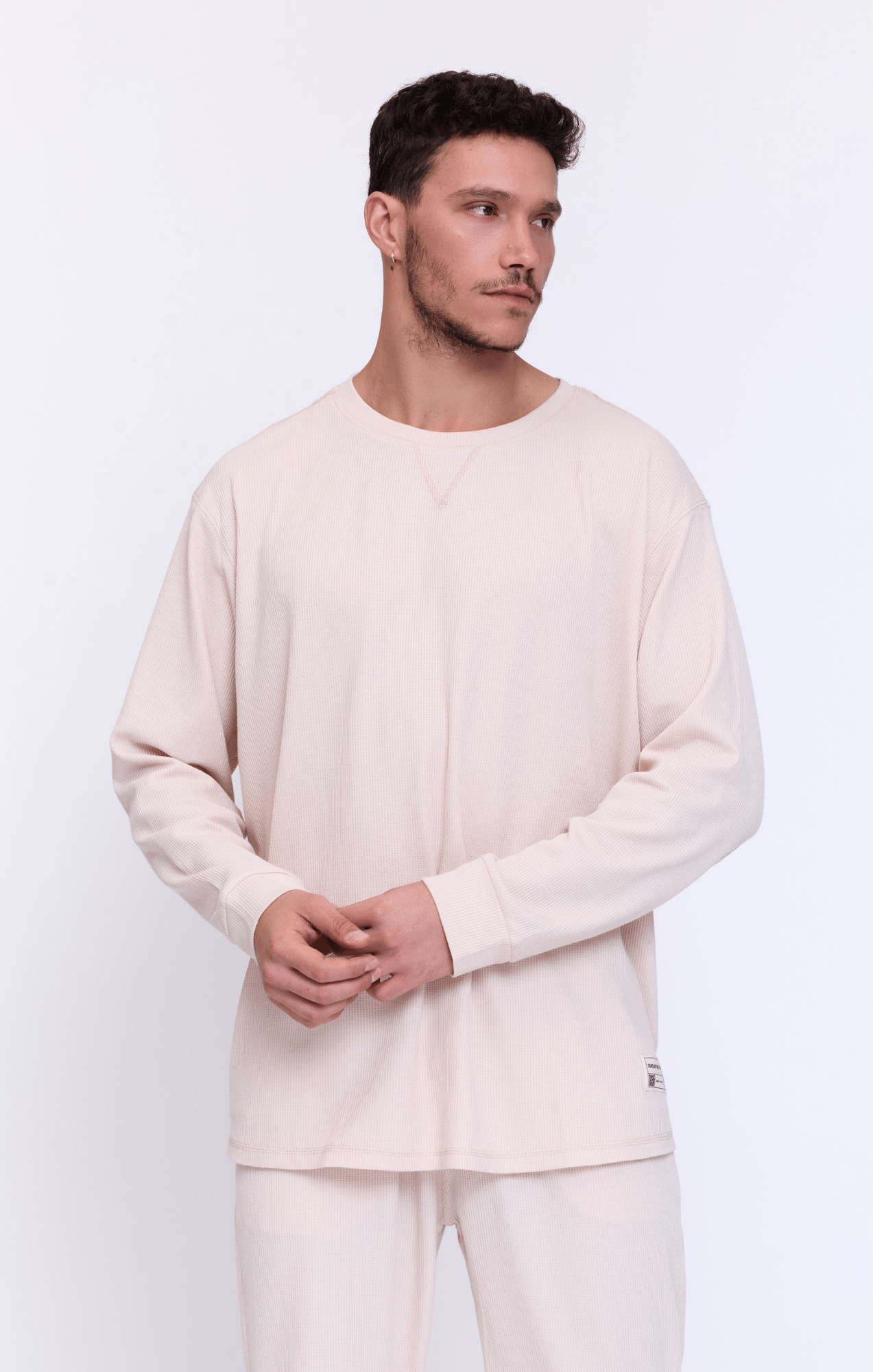 Cream - Waffle Long Shirt - GONSURFING