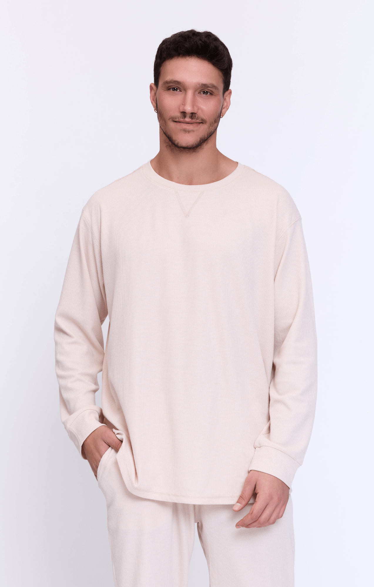 Cream - Waffle Long Shirt - GONSURFING